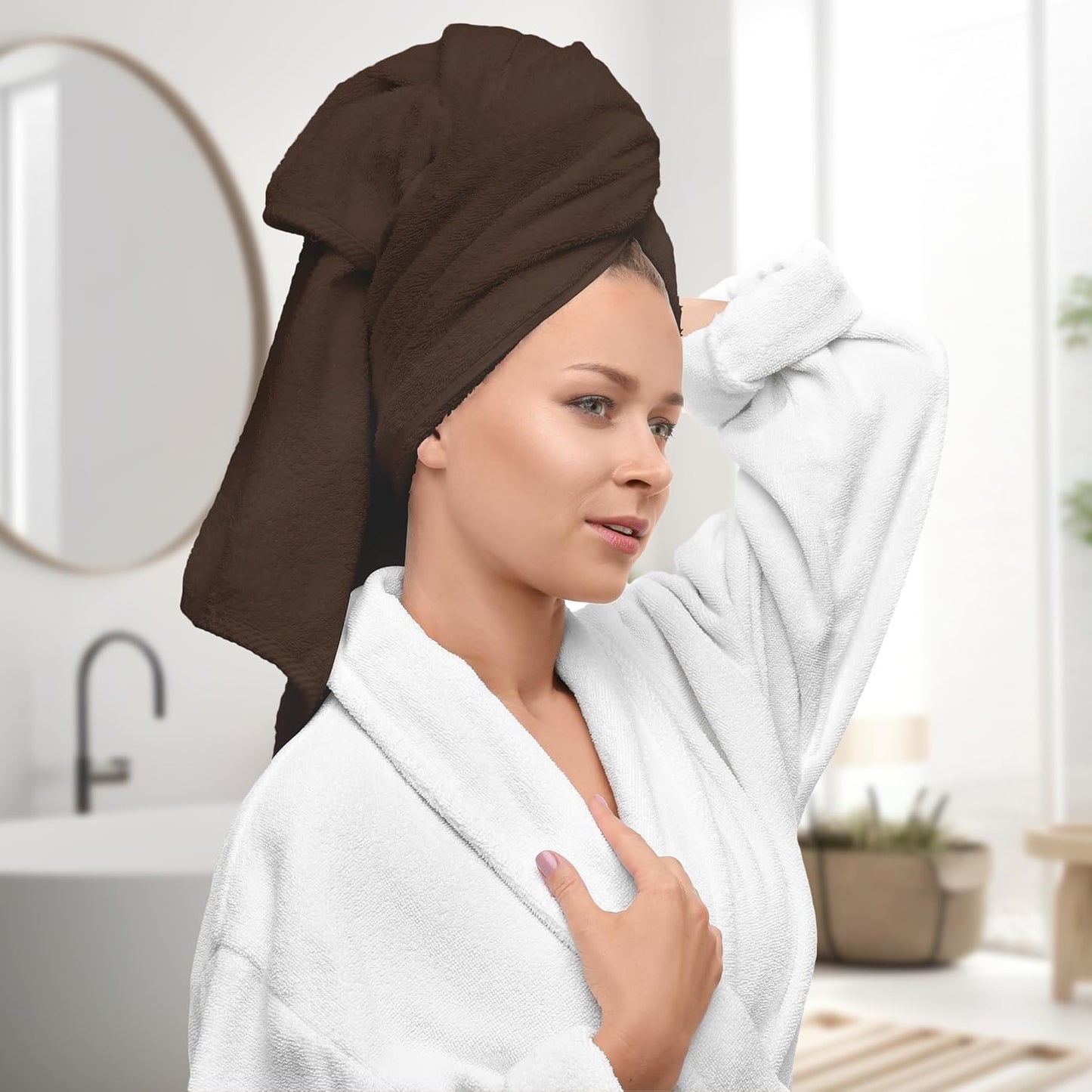 Avalon Towels Brown Bath Towels Set of 4 pcs (27x54 inches), 100% Cotton Towel Absorbent and Quick Dry Brown Towels for Bathroom, Super Soft and Perfect for Daily Use