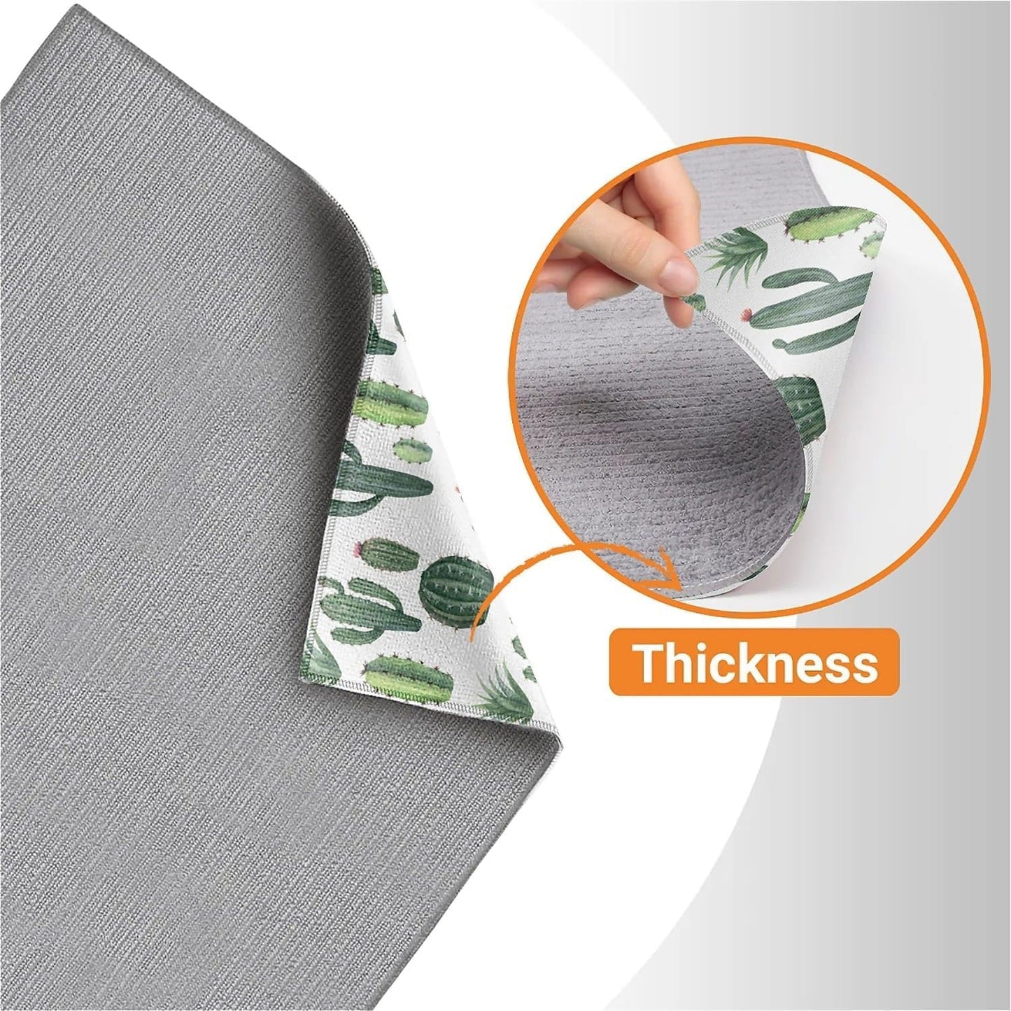 Dish Drying Mat For Kitchen Counter, Green Cute Cactus Microfiber Absorbent Dish Drainer Rack Pad Reusable Large 18x24in Drying Mat