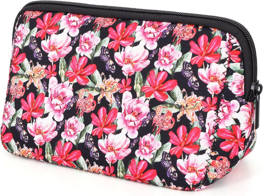 Cosmetic Bag Waterproof Neoprene Zipper Pouch Travel Portable Toiletry Makeup Bags Organizer Case for Women and Girls