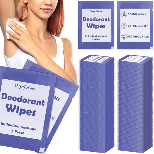 200 Pcs Underarm Deodorant Wipes,Travel Deodorant Wipes,Individually Wrapped Antiperspirant Wipe,Sweat Body Wipe for Women Men Adults Sports Travel Essentials (Purple)
