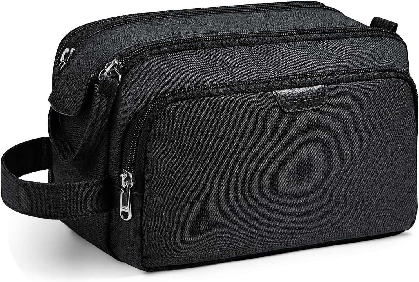 Vorspack Travel Toiletry Bag - Water Resistant Travel Bag for Toiletries, Cosmetics, Accessories, Gifts for Men - Black