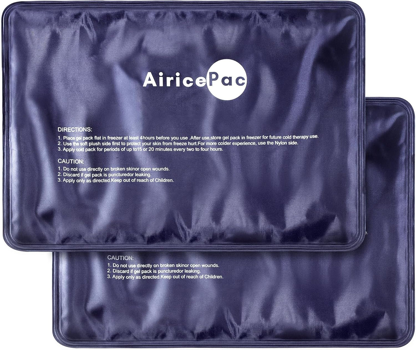 Ice Packs for Injuries Reusable,10”x 14” Gel Cold Pack for Knee Neck Shoulder Ankle Elbow Hip Back Pain Relief, Cold Compress Therapy for Swelling, Bruises, Surgery, Blue, 2 Pack