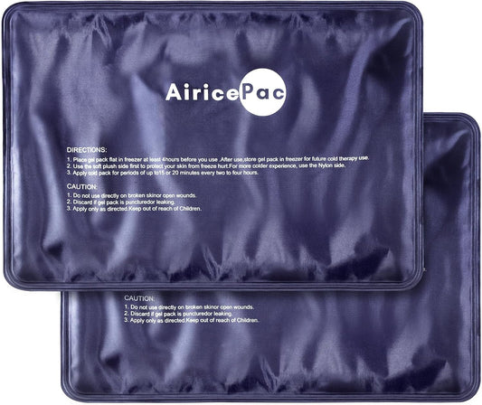 Ice Packs for Injuries Reusable,10”x 14” Gel Cold Pack for Knee Neck Shoulder Ankle Elbow Hip Back Pain Relief, Cold Compress Therapy for Swelling, Bruises, Surgery, Blue, 2 Pack