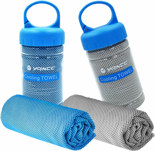 YQXCC Cooling Towel | 2 Pack 47"x12" | Ice Cool for Neck | Soft Breathable Microfiber Chilly | for Yoga, Golf, Gym, Camping, Running, Workout & More Activities