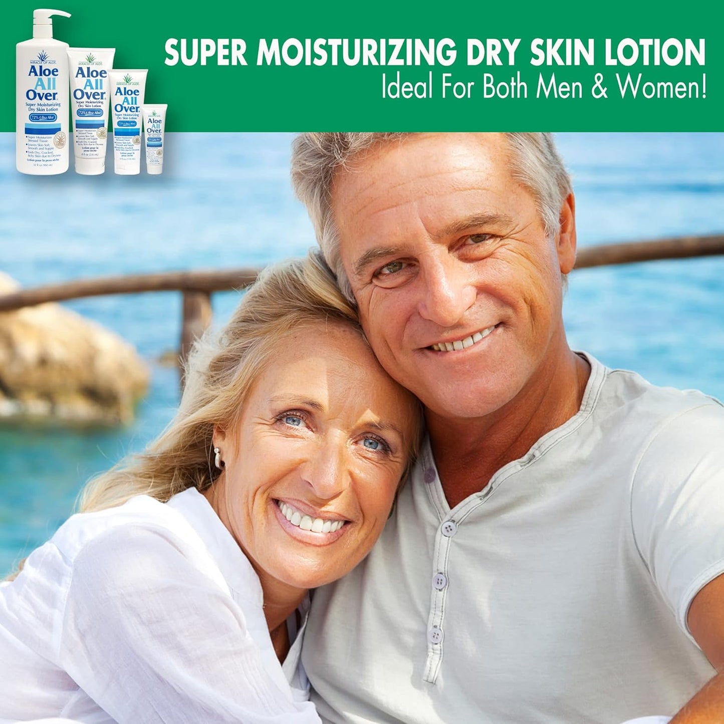 Miracle of Aloe Aloe All Over Super Moisturizing Dry Skin Lotion (3-Pack, 1 oz) - Made with 72% UltraAloe Aloe Vera Gel. Safe for Everyone: Men, Women, Kids. Restores Dry Skin Fast