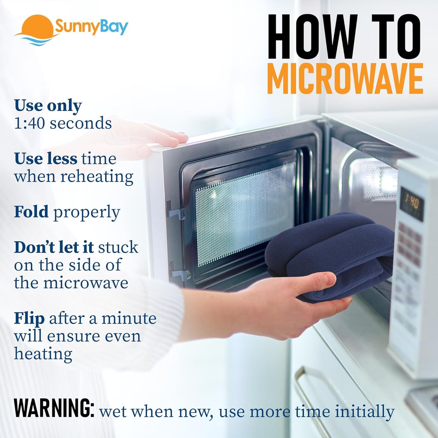 SunnyBay Microwave Heating Pad, Microwavable Moist Heated Neck and Shoulder Wrap, Versatile Weighted Beanbag Cold Pack or Warm Compress for Pain Relief, 26x4 Inches, Purple