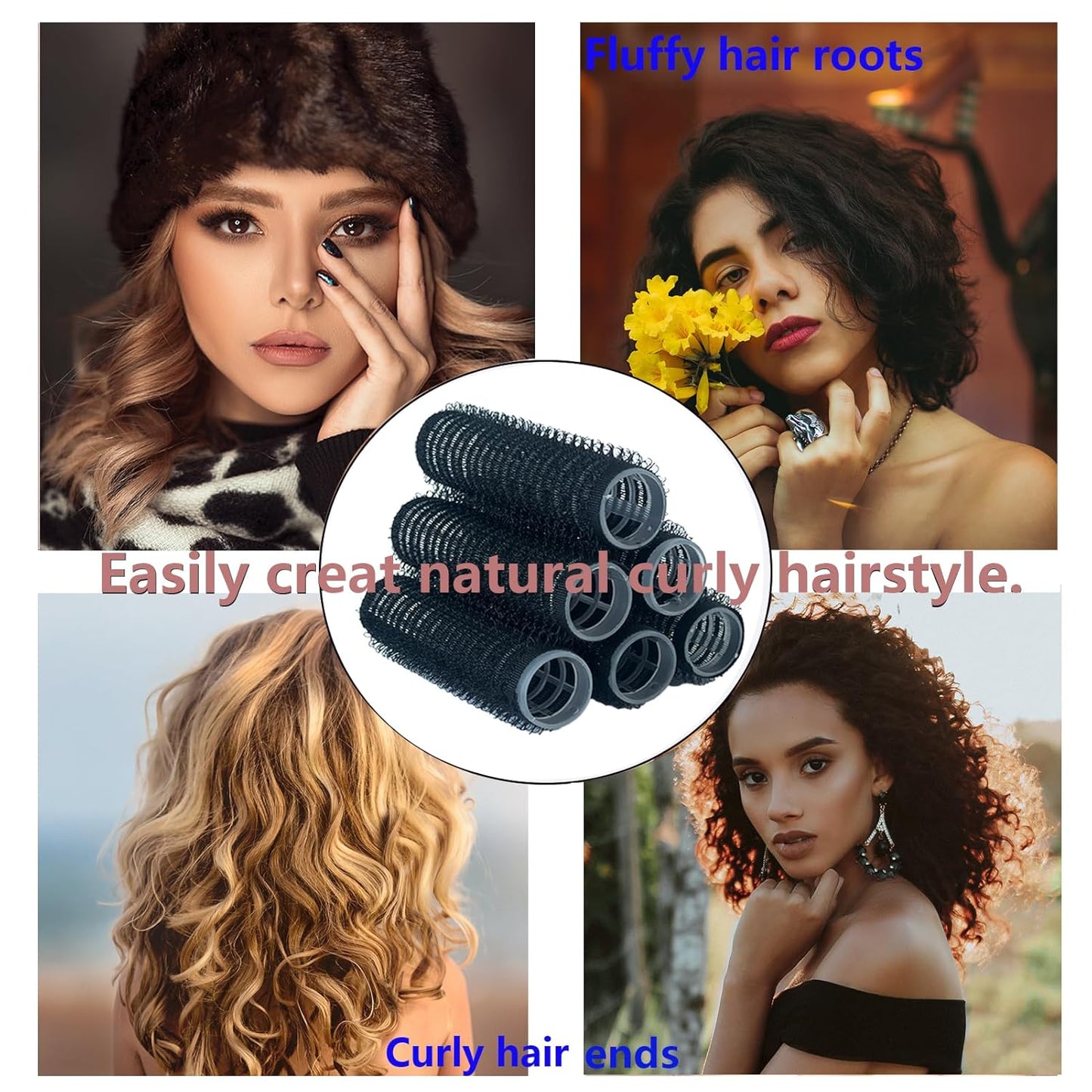 18PCS Self Grip Small Hair Curlers Heatless Roller Hair Curlers Pro Salon Hairdressing Curler DIY Curly Hairstyle Hair Rollers Tools Rat Tail Comb for Women Medium Short Hair(Black)