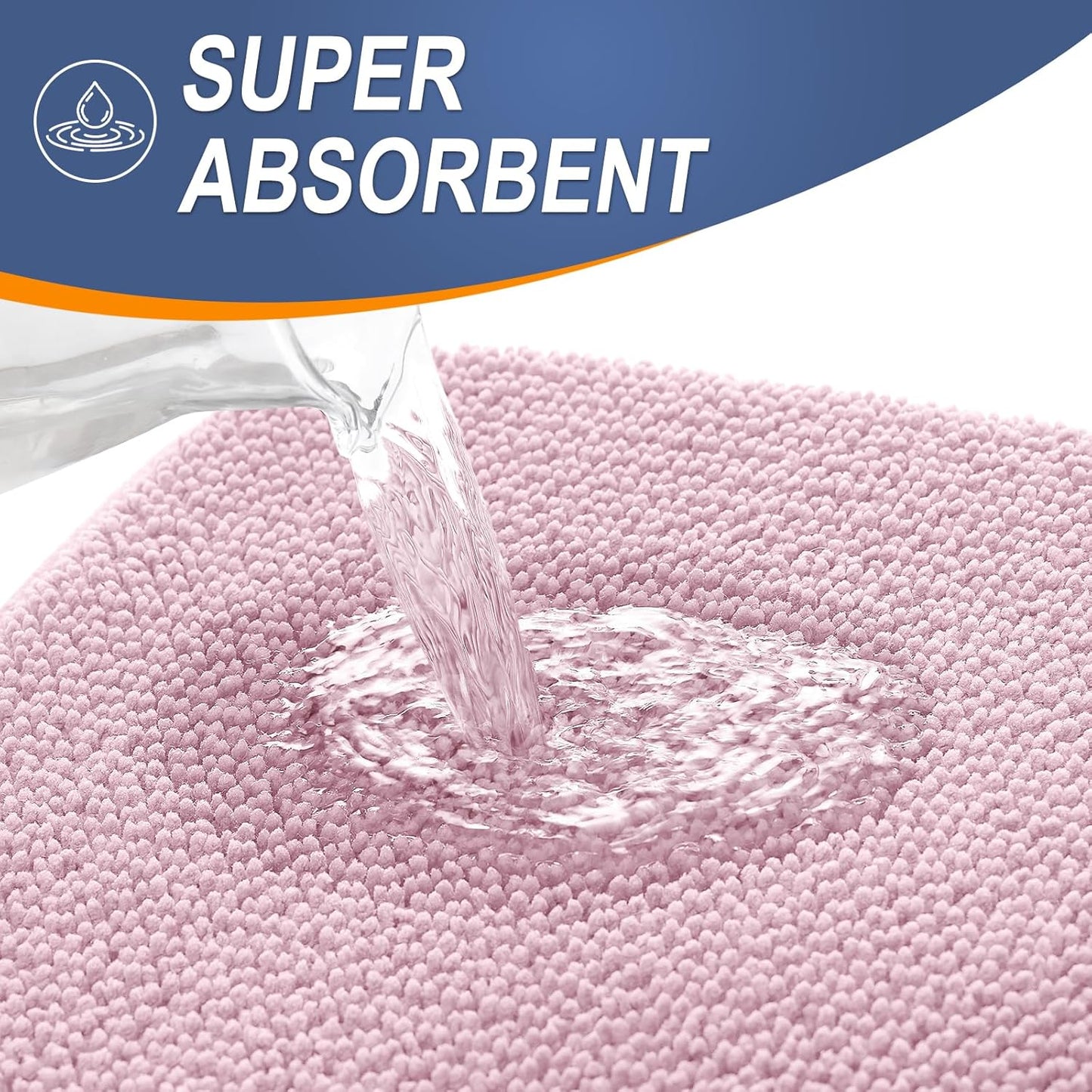 OLANLY Thick Memory Foam Bath Mat Rug 36x24, Extra Soft Absorbent Bathroom Rug, Quick Dry Bath Mats, Non-Slip, Machine Washable Carpet for Bathroom, Tub and Shower, Home Decor Accessories, Dusty Rose