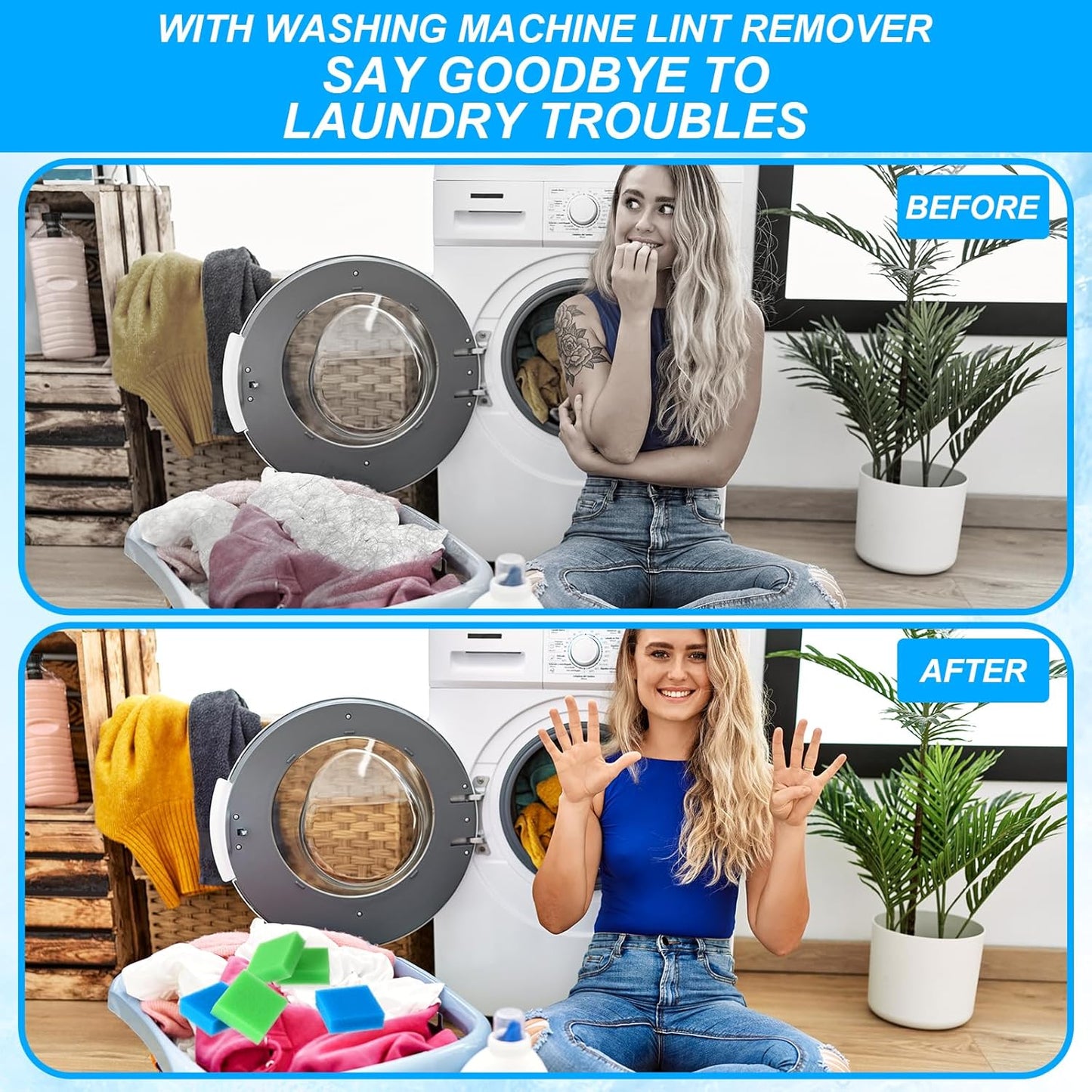 18Pcs Washing Machine Pet Hair Catcher, Pet Hair Remover for Laundry, Anti Winding Lint Catcher for Washing Machine, Reusable Laundry Pets Hair Remover for Pets Fur, Hair, Lint and Dander