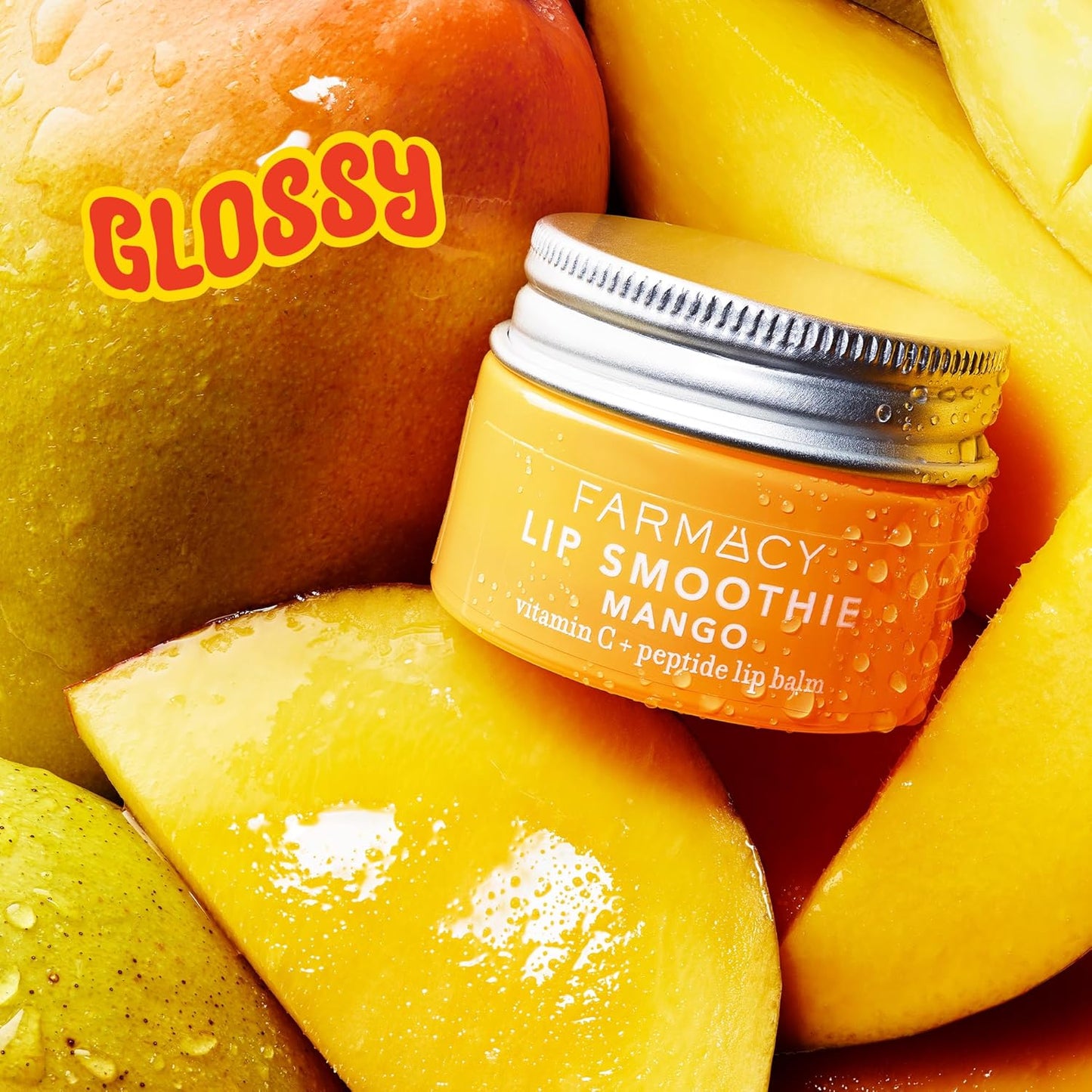 Farmacy Peptide Lip Smoothie - Hydrating Lip Balm with Vitamin C to Visibly Plump & Smooth Lines - Nourishing Treatment with a High-Gloss Finish - Mango (10g)