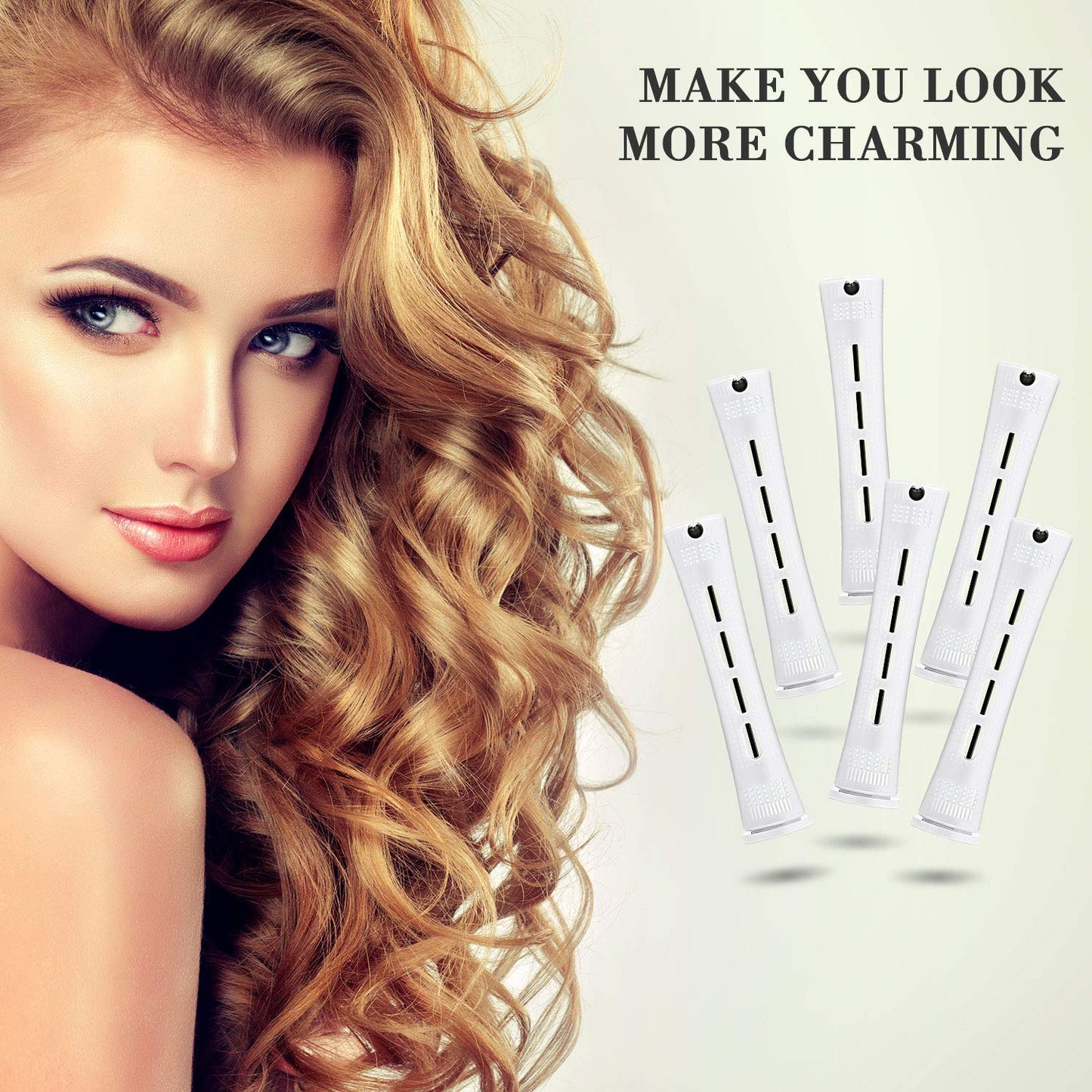 WILLBOND 36 Pieces Cold Wave Rod Hair Perm Rods Hair Rollers Perming Curlers with Steel Rat Tail Comb for Hairdressing Styling