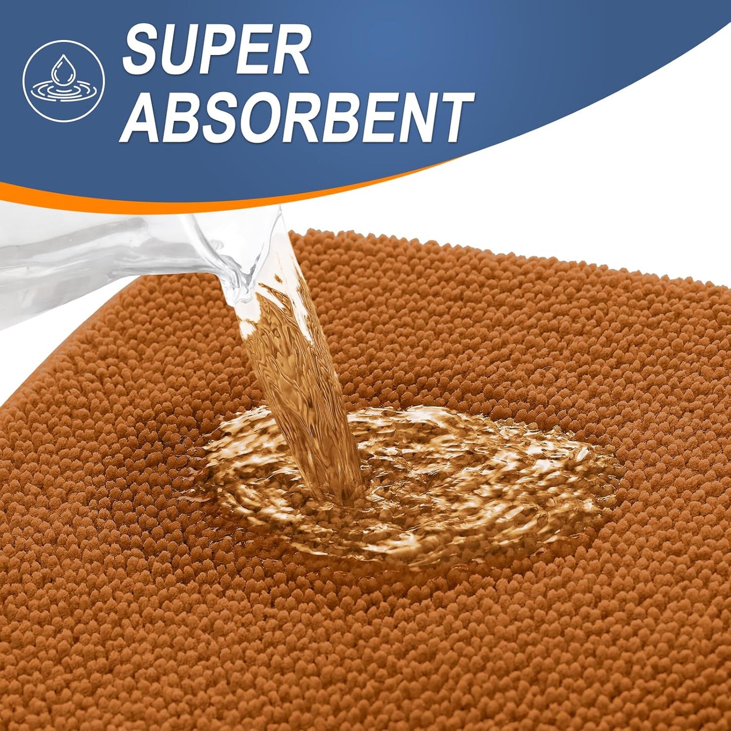 OLANLY Thick Memory Foam Bath Mat Rug 36x24, Extra Soft Absorbent Bathroom Rug, Quick Dry Bath Mats, Non-Slip, Machine Washable Carpet for Bathroom, Tub and Shower, Home Decor Accessories, Ochre