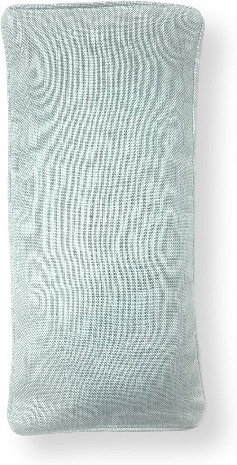Organic Linen Eye Pillow - Lavender & Flaxseed for Relaxation, Yoga, Stress Relief - Microwavable Heating Pad & Cool Compress - Made in USA - Gifts for Meditation