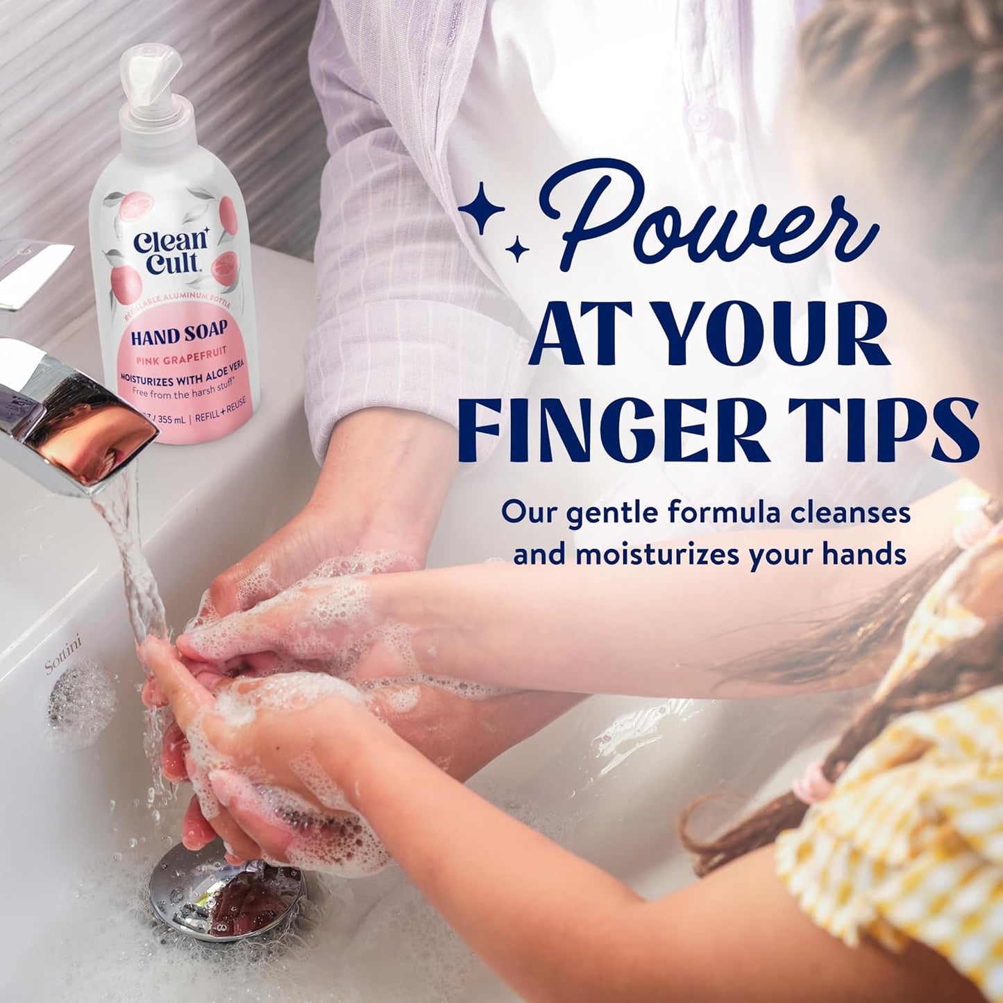 Cleancult Liquid Hand Soap Refill - Pink Grapefruit- Moisturizes Dry & Sensitive Skin - Made with Aloe Vera & Essential Oils - Eco Friendly - Paper-Based Packaging - 32 oz/2 Pack