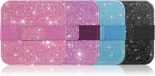 Fintie Screen Cleaning Pad, [4 Pack] Soft Cloth Wipes Screen Cleaner with Elastic Strap for iPad, iPhone, MacBook, Tablets, Laptop (Glitter Pink/Black)