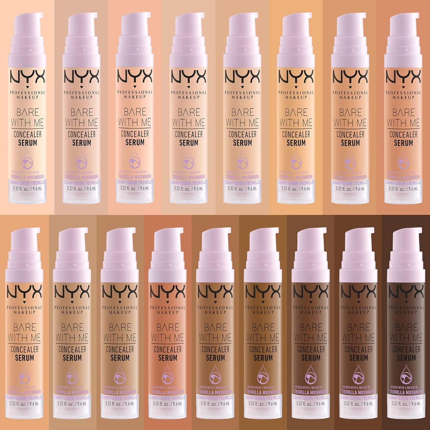 NYX PROFESSIONAL MAKEUP Bare With Me Concealer Serum, Concealer Makeup For Up To 24Hr Hydration - Tan