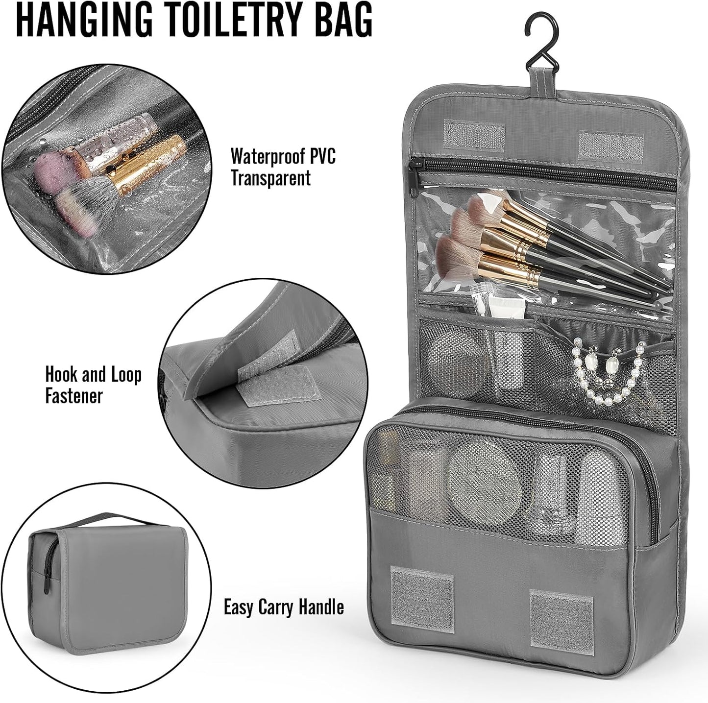 Veken 10 Set Packing Cubes for Travel Essential, Suitcase Organizer Bags in 4 Sizes, Carry-On Luggage Accessories with Large Laundry & Hanging Toiletry Bag, Must-Have for Airplane, Road Trip & Camping