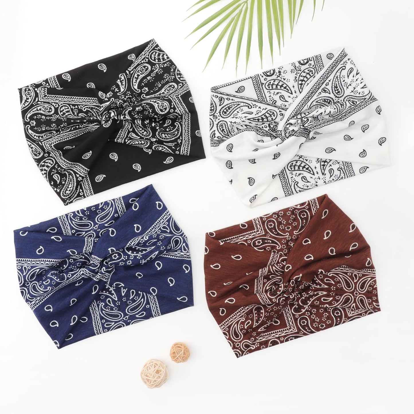 Extra Wide Headbands for Women Large Turban Headband Non Slip Boho Elastic Hairband Hair Twisted Knot Head Bands Accessories