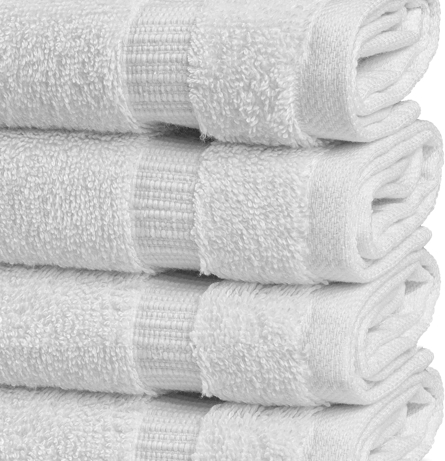 Chakir Turkish Linens | Hotel & Spa Quality 100% Cotton Premium Turkish Towels | Soft & Absorbent (4-Piece Washcloths, White)