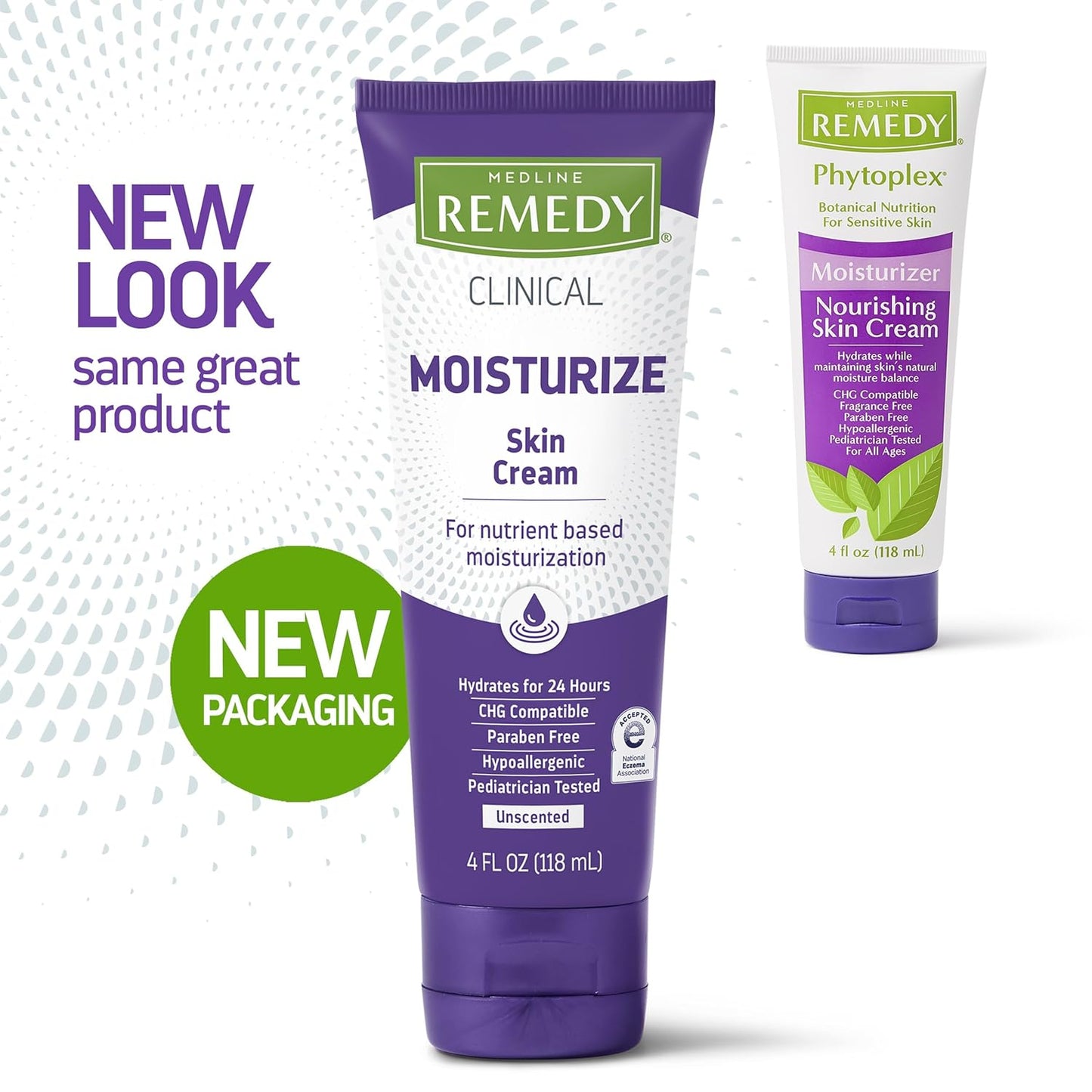 Medline Remedy Clinical Skin Cream Moisturizer, Unscented (4 fl oz), 12 Count Nourishing for Dry Skin, Paraben and Sulfate-Free Moisturizing Cream for Face and Body, Lotion for Sensitive Skin