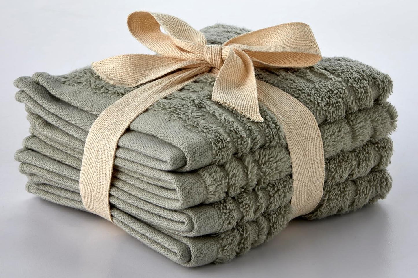 SKL Home CloudSoft Cotton Luxury 4-Piece Washcloth Set, Sage