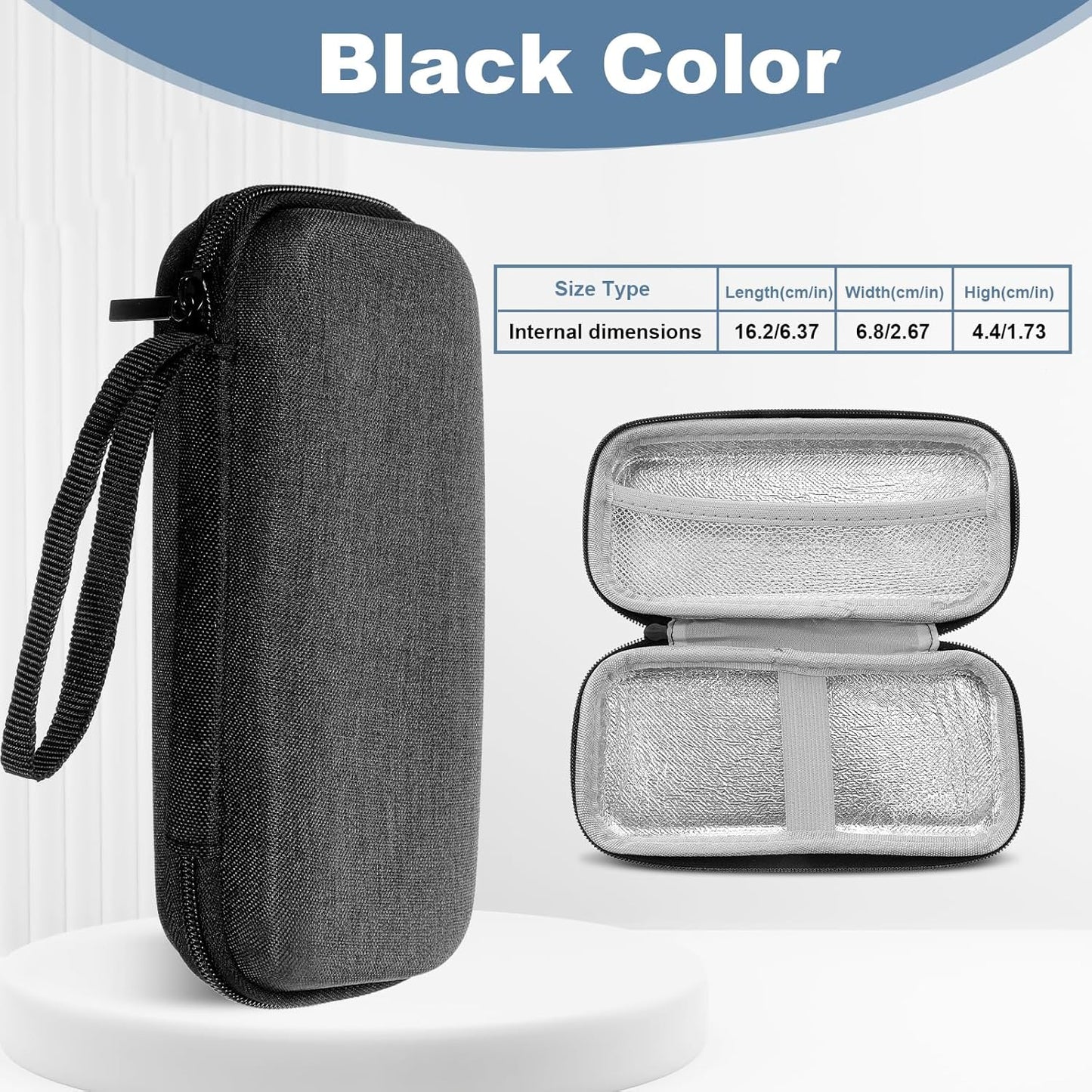 Safety Razor Travel Case, Black Waterproof Travel Razor Case, Lightweight Durable Men's Organizer, Zipper Carrying Bag