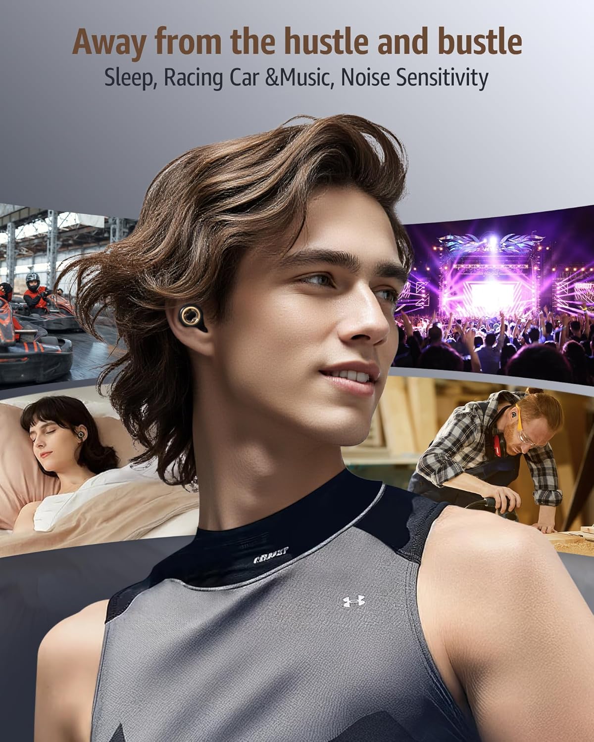 Ear Plugs for Sleeping 45DB Noise Cancelling: Ultra-Comfy Reusable Noise-Reducing Earplugs for Concerts & Travel & Snoring-Silicone Hearing Protection Earbuds with 8 Eartips