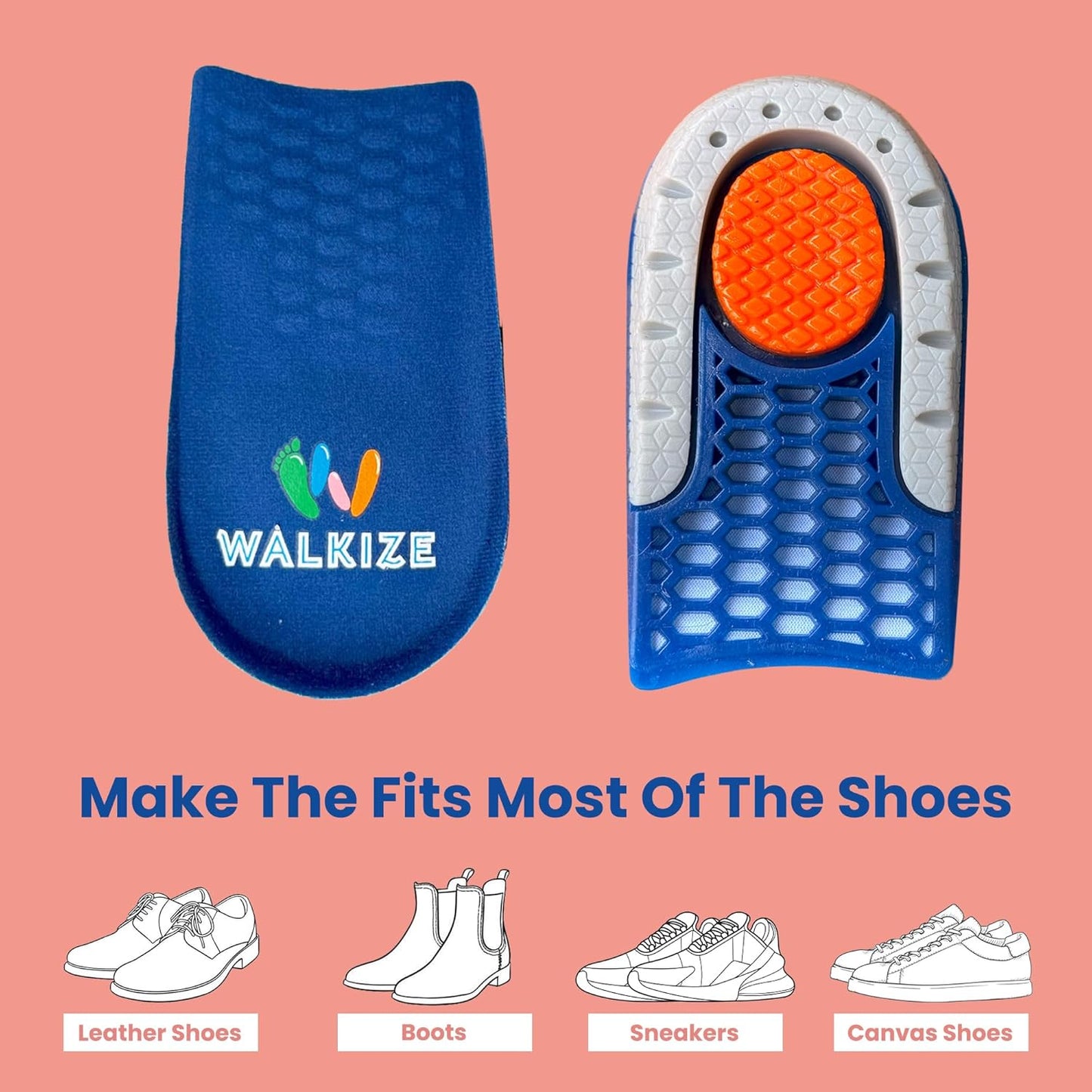 Metatarsal Pads Women | Heel Inserts for Women | Ball of Foot Cushions (2 Pairs Foot Pads) All Day Pain Relief and Comfort One Size Fits Shoe Inserts (Blue, Unisex 2.5cm)