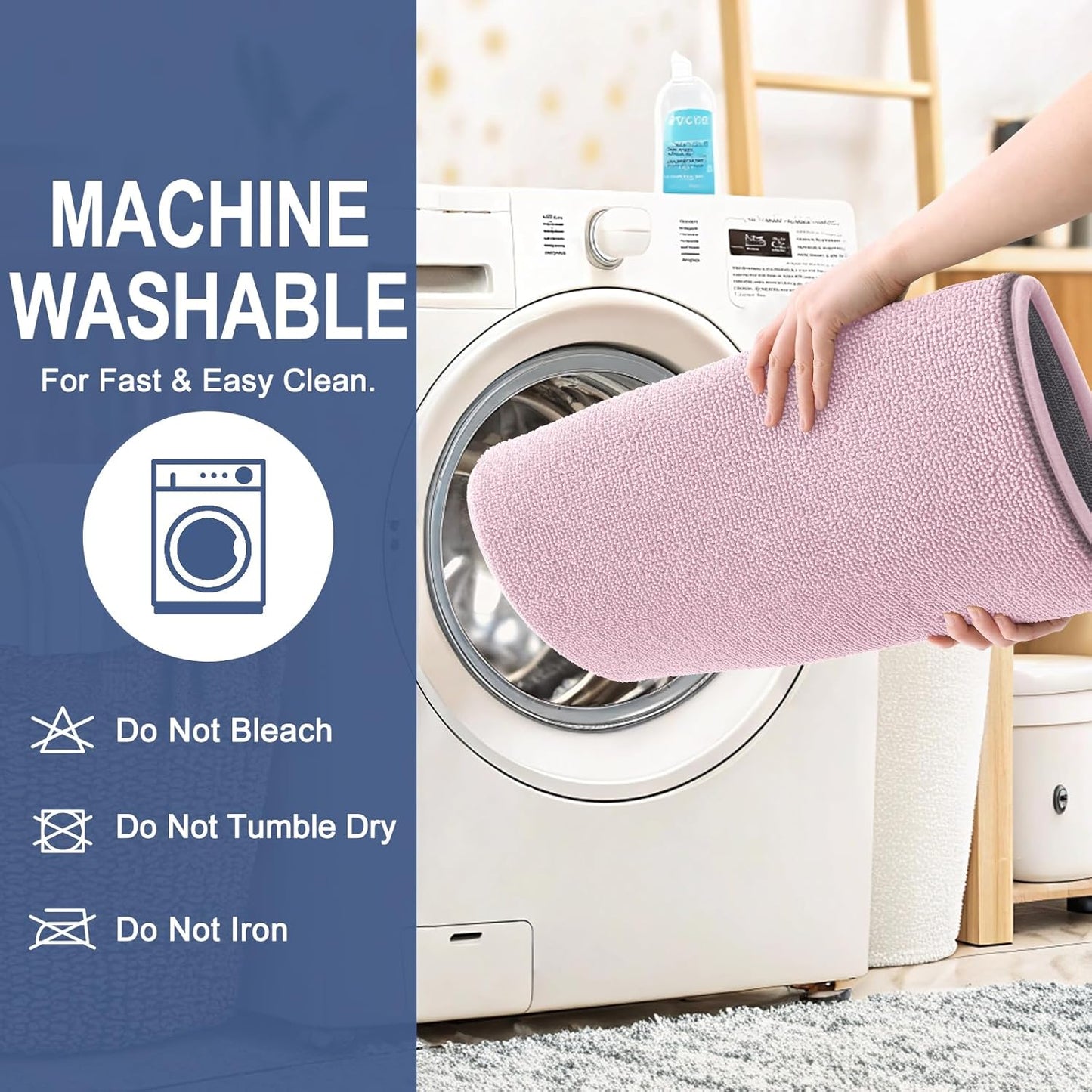 OLANLY Thick Memory Foam Bath Mat Rug 24x16, Extra Soft Absorbent Bathroom Rug, Quick Dry Bath Mats, Non-Slip, Machine Washable Carpet for Bathroom, Tub and Shower, Home Decor Accessories, Dusty Rose