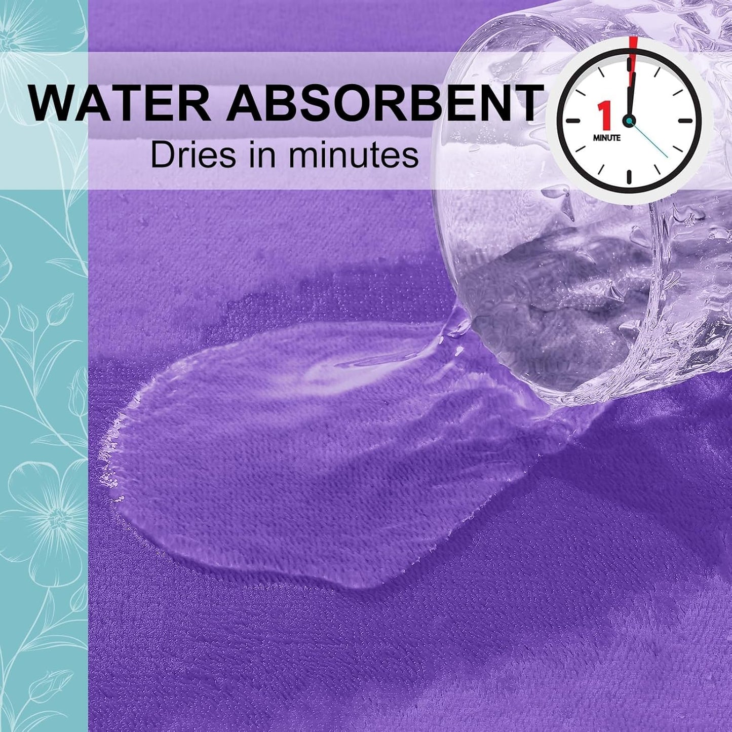 Grandaily Memory Foam Bath Mat Rug 30x20, Ultra Soft, Non-Slip and Absorbent Bathroom Rugs, Machine Wash Dry, Comfortable Bath Carpet for Bathroom Floor, Tub and Shower, Purple