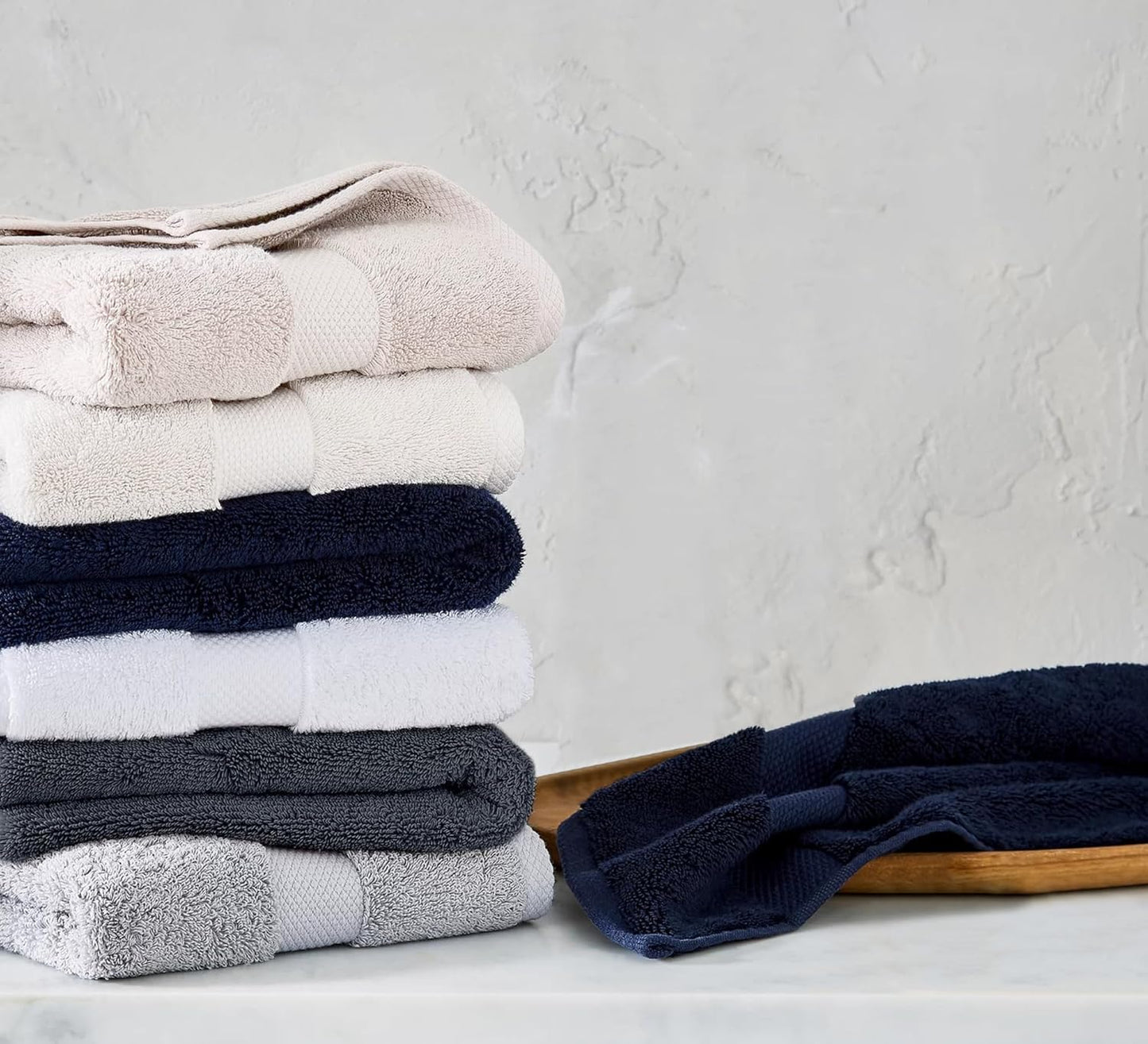 Delara 100% Organic Cotton Towels 650 GSM Plush Feather Touch Quick Dry Hand Towel, Pack of 6 GOTS Certified, Oeko-Tex Green Certified, Organic Cotton Hand Towel, 20"X30"