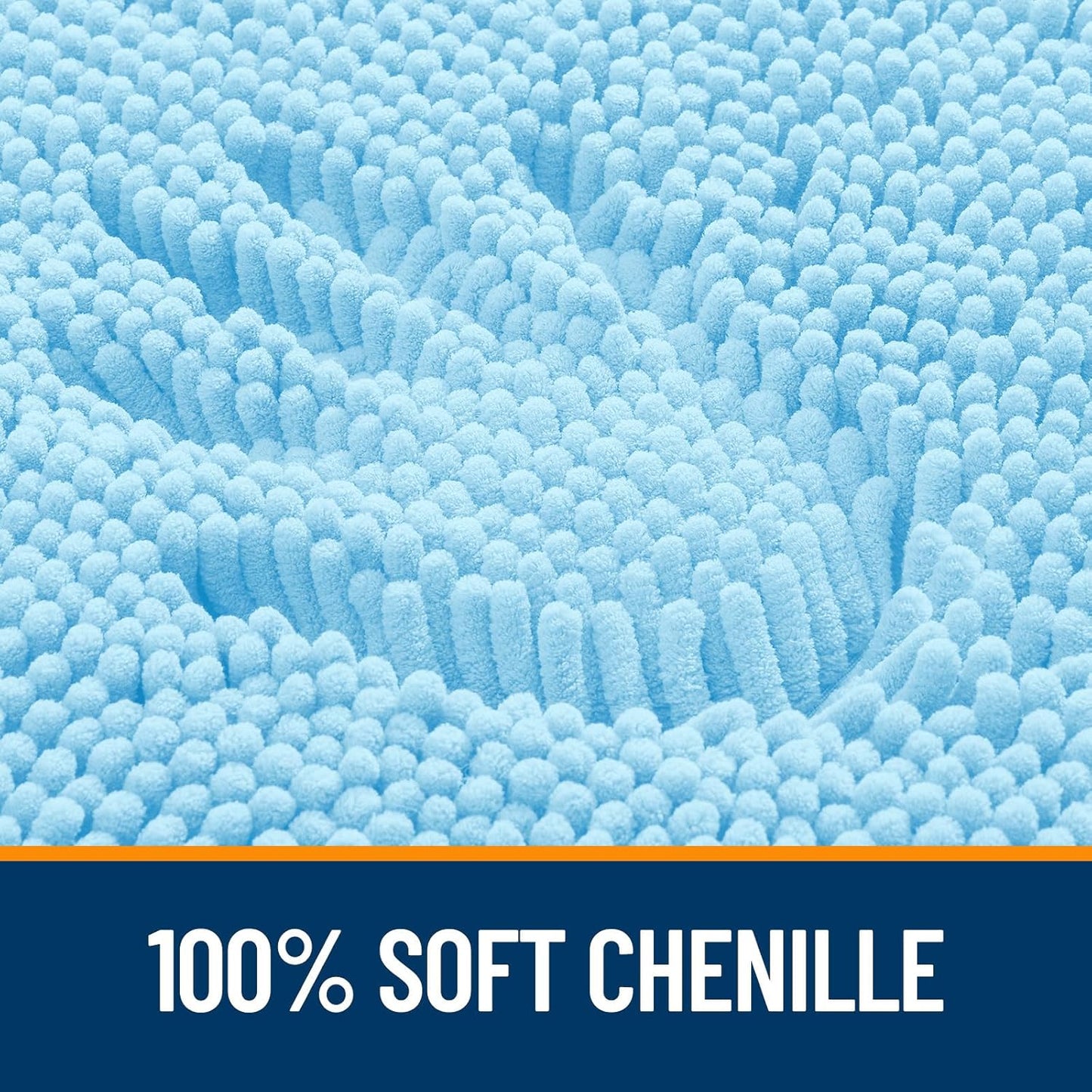 OLANLY Bathroom Rugs 30x20, Extra Soft Absorbent Chenille Bath Rugs, Rubber Backing Quick Dry, Machine Washable Bath Mats for Bathroom Floor, Tub and Shower, Home Decor Accessories, Sky Blue