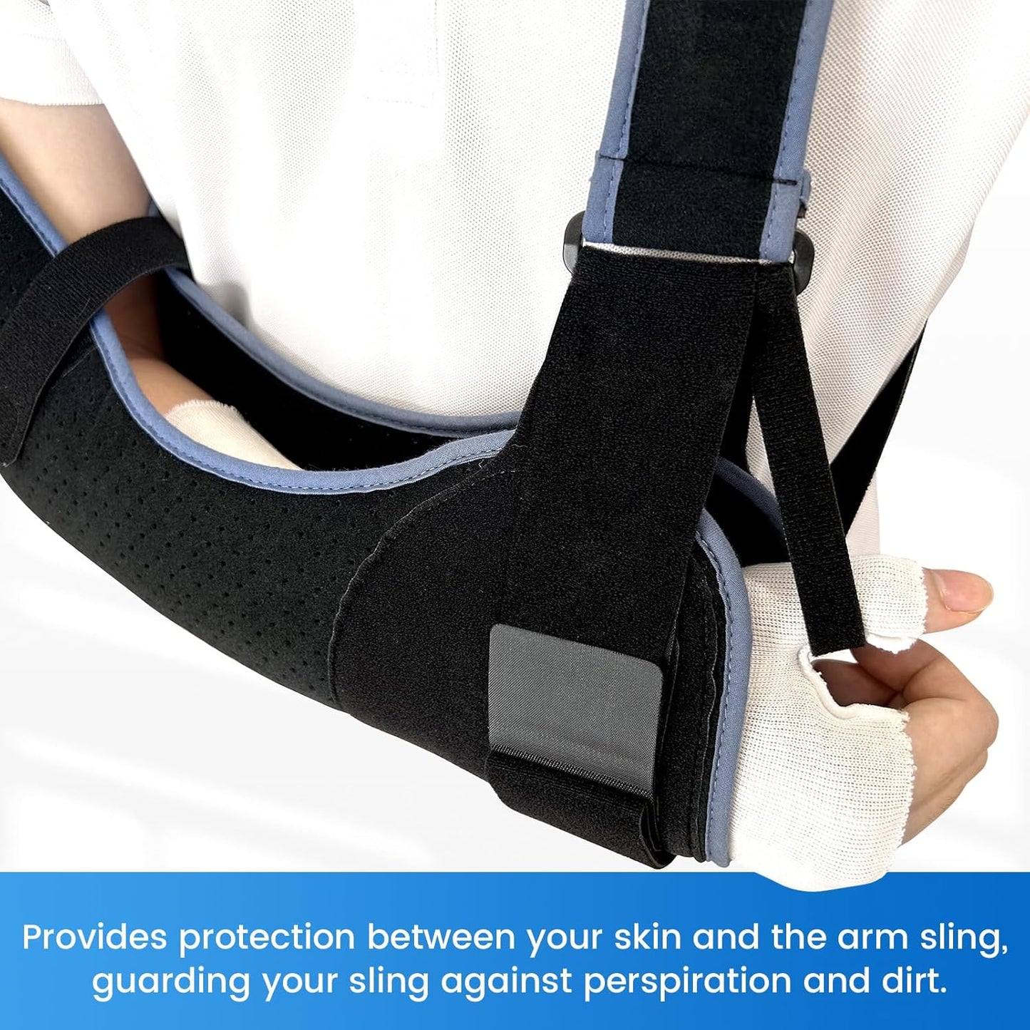 Velpeau Hand Socks for Splint (Pack of 10), Breathable, Thin Stockinette Tubing for Arm, Wrist Brace with Thumb Spica Liner, Cotton Gauze Sleeve, Under Cast Wrap, Arm Cover for Men and Women (White, Light Version, M)