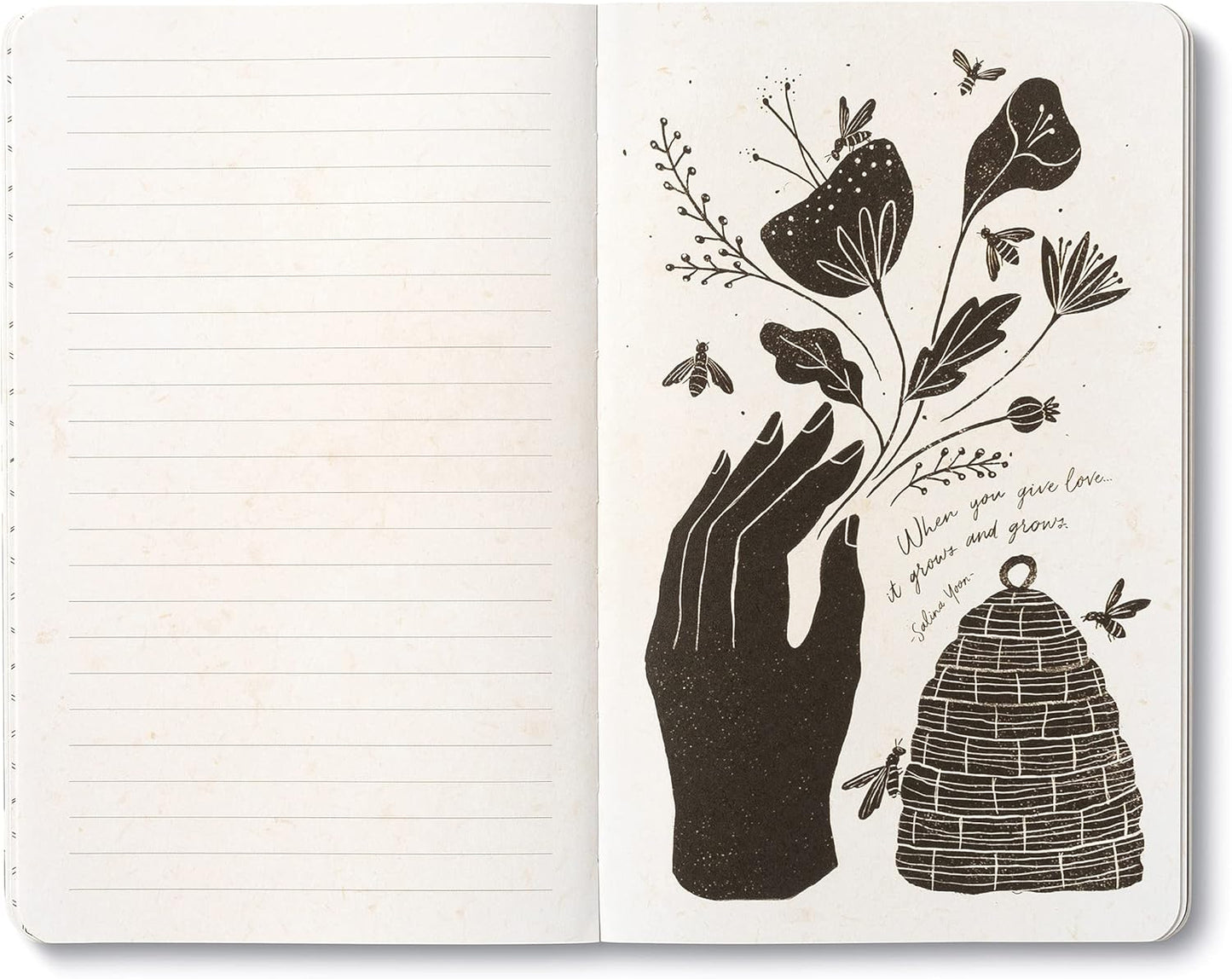 Compendium Softcover Journal - The heart that gives, gathers. – A Write Now Journal with 128 Lined Pages, 5″W x 8″H