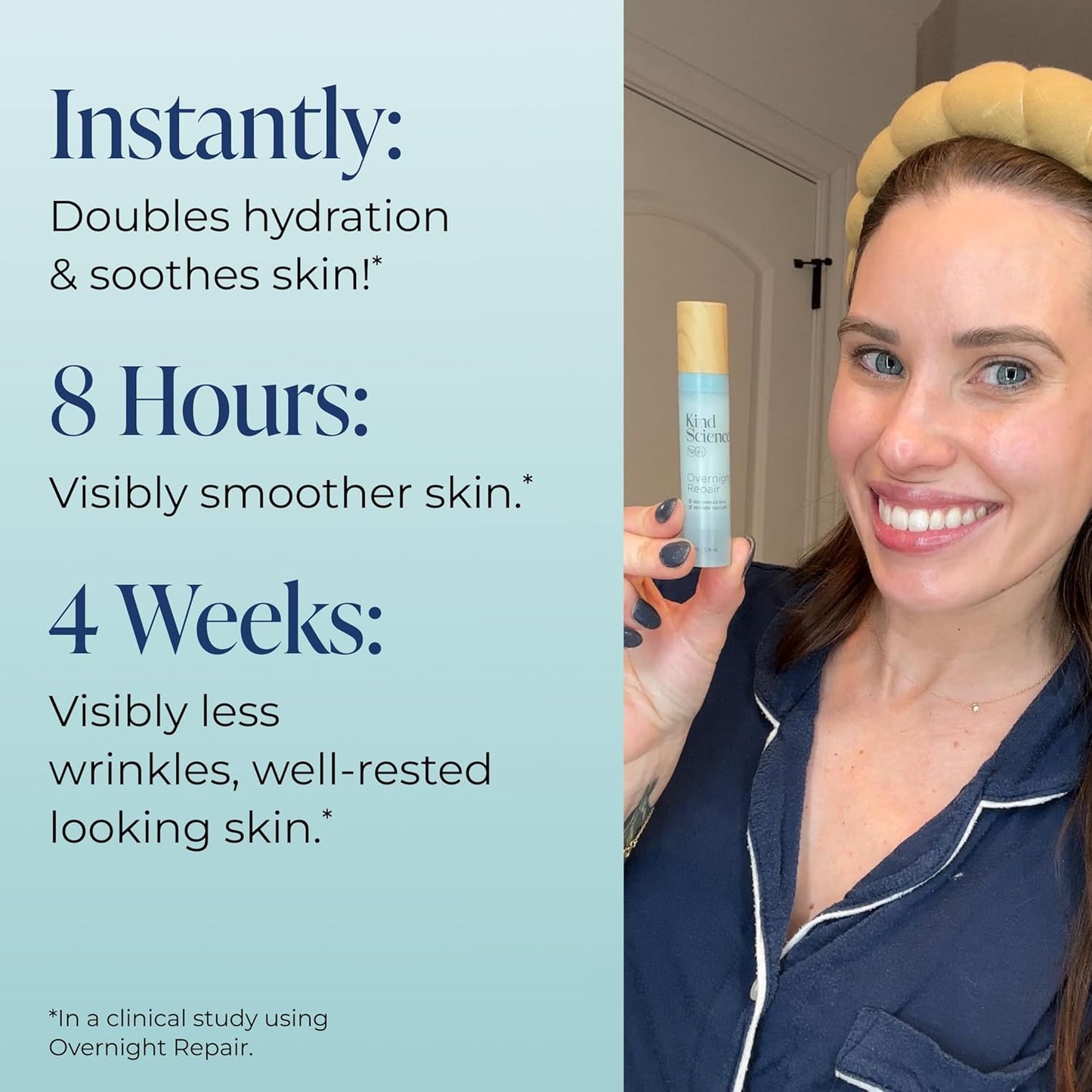 Kind Science Overnight Repair Night Moisturizer for Face - Night Cream for Women Anti Aging to Re-Energize & Hydrate Look of Tired Skin with Niacinamide & Shea Butter - Fragrance Free, Cruelty Free