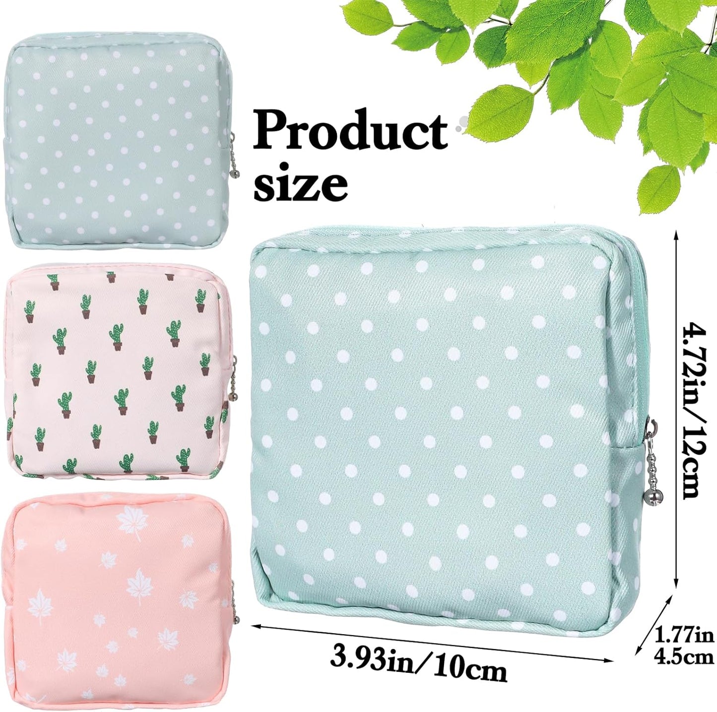 3Pcs Period Pouches for Teen Girls, Sanitary Napkin Storage Pad Pouch, Portable Menstrual Tampon Pad Holder Feminine First Period Bag for School