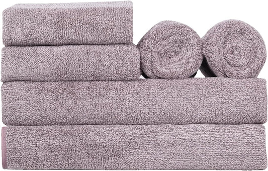 Bath Towels Set, Soft & Thick & Absorbent & Quick Dry, Hotel Towels for Bathroom Luxury, Beach Towel (Purple, 2 Bath Towels+4 Hand Towels)