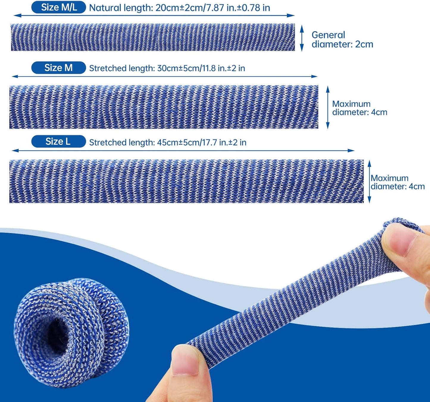 Dimora Finger Cots, Pack of 60 (Large Size) Finger Protectors, Breathable Bandages for Wound Care, Stretchy Sleeves for Gardening, Fitness and Cargo Handling, Blue