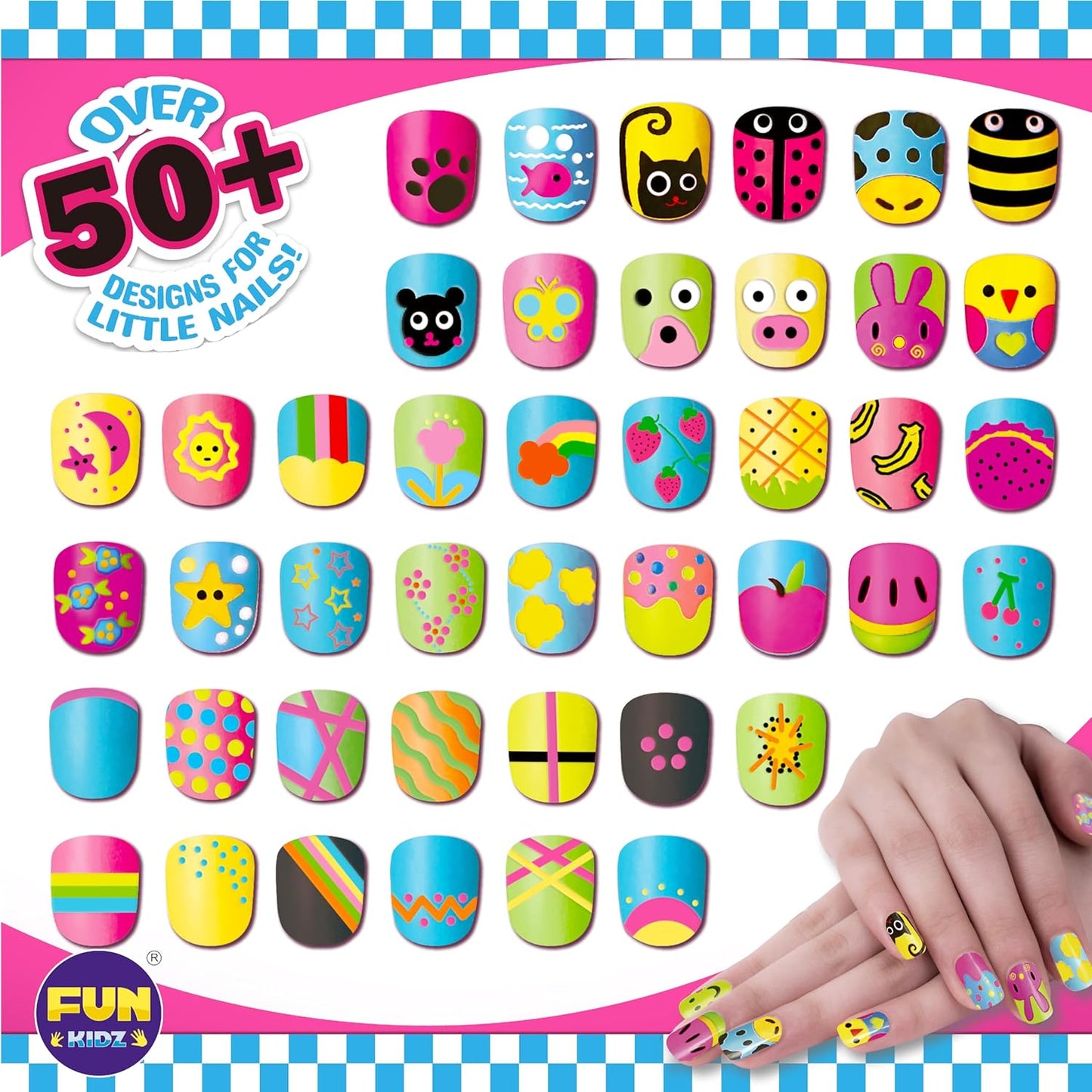 Nail Polish Pens Kit for Girls Ages 7-12, FunKidz Nail Pen Combo Kit Teen Gift Peelable Nail Art Studio Set with Cool Girly Decoration Stuff Pearl Beads, Glitter, Nail Stickers, Nail File, Gems