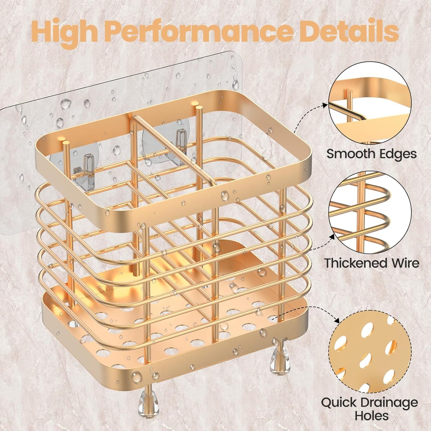 Luxspire Toothbrush Holders for Bathroom, Stainless Steel Electric Toothbrush Holder Wall Mounted, Shower Toothbrush Toothpaste Holder, Bathroom Organizer Essentials, 2 Slots, Rose Gold