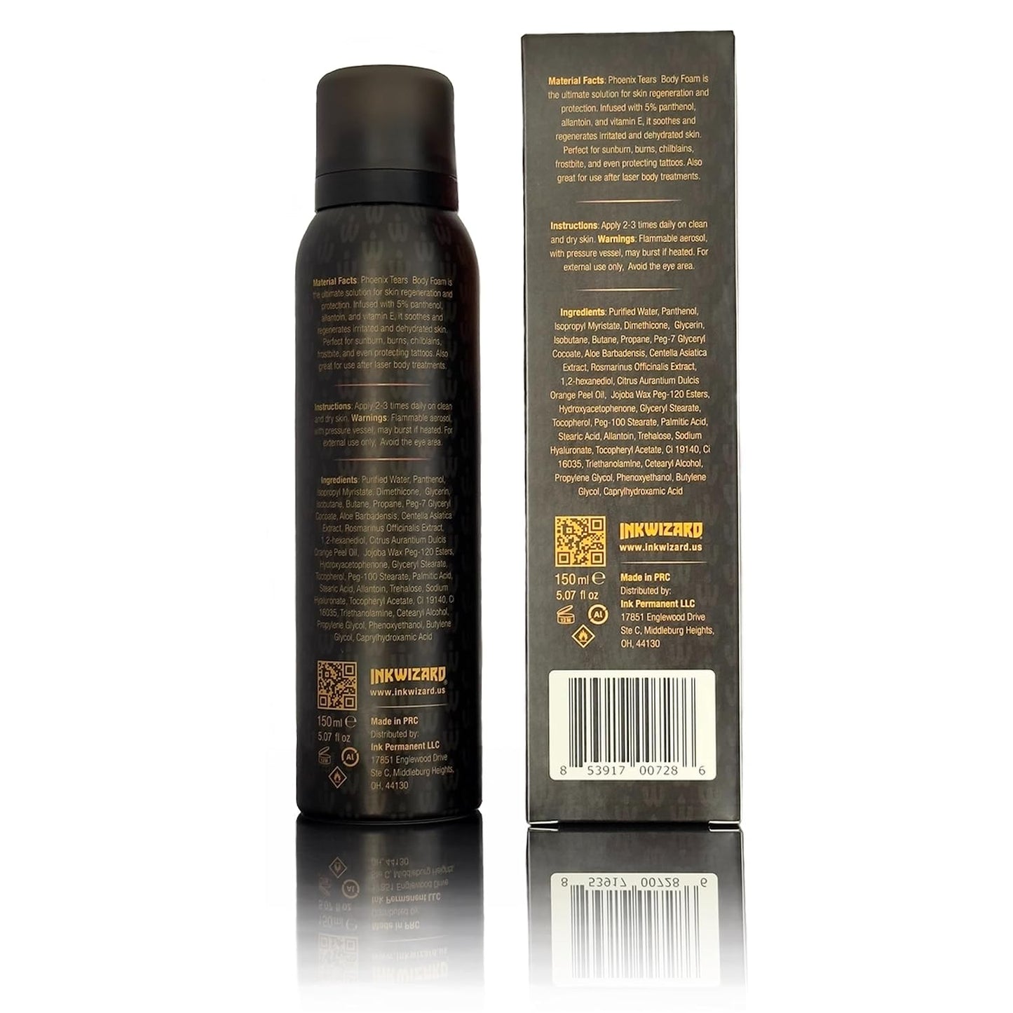 CleanSkin Cleansing Safe Green Soap Wipes for Tattooing and Phoenix Tears Tattoo Balm Tattoo Aftercare PMU & Piercings | 80 Count & 150 ml (Cleanskin + Phoenix Tears)