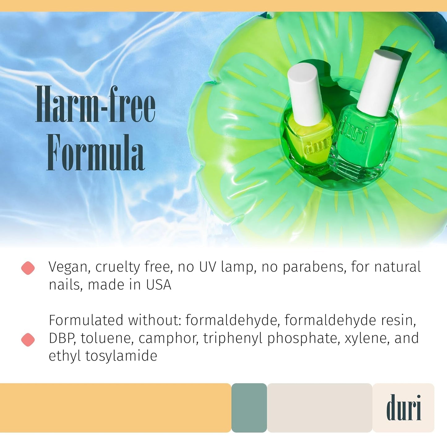 duri 159N Piranha - Neon Lime Green Nail Polish, Matte Finish, Quick Drying, 0.45 Fl Oz