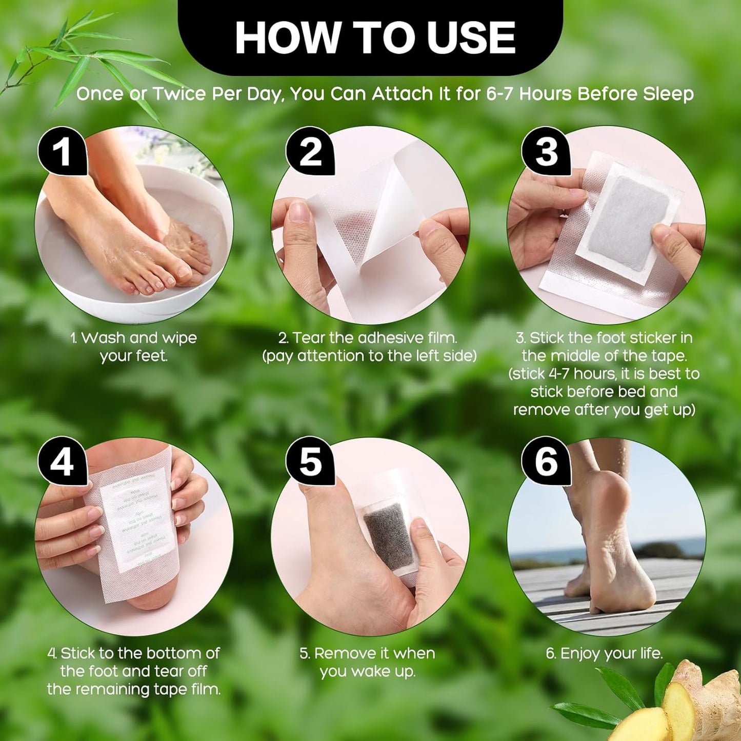 100 Pack Foot Pads, Ginger Oil Bamboo Charcoal, Foot Care Patch Message Deep Cleansing for Stress Relief, Better Rest, Feet Health Patches, Relaxing Muscles