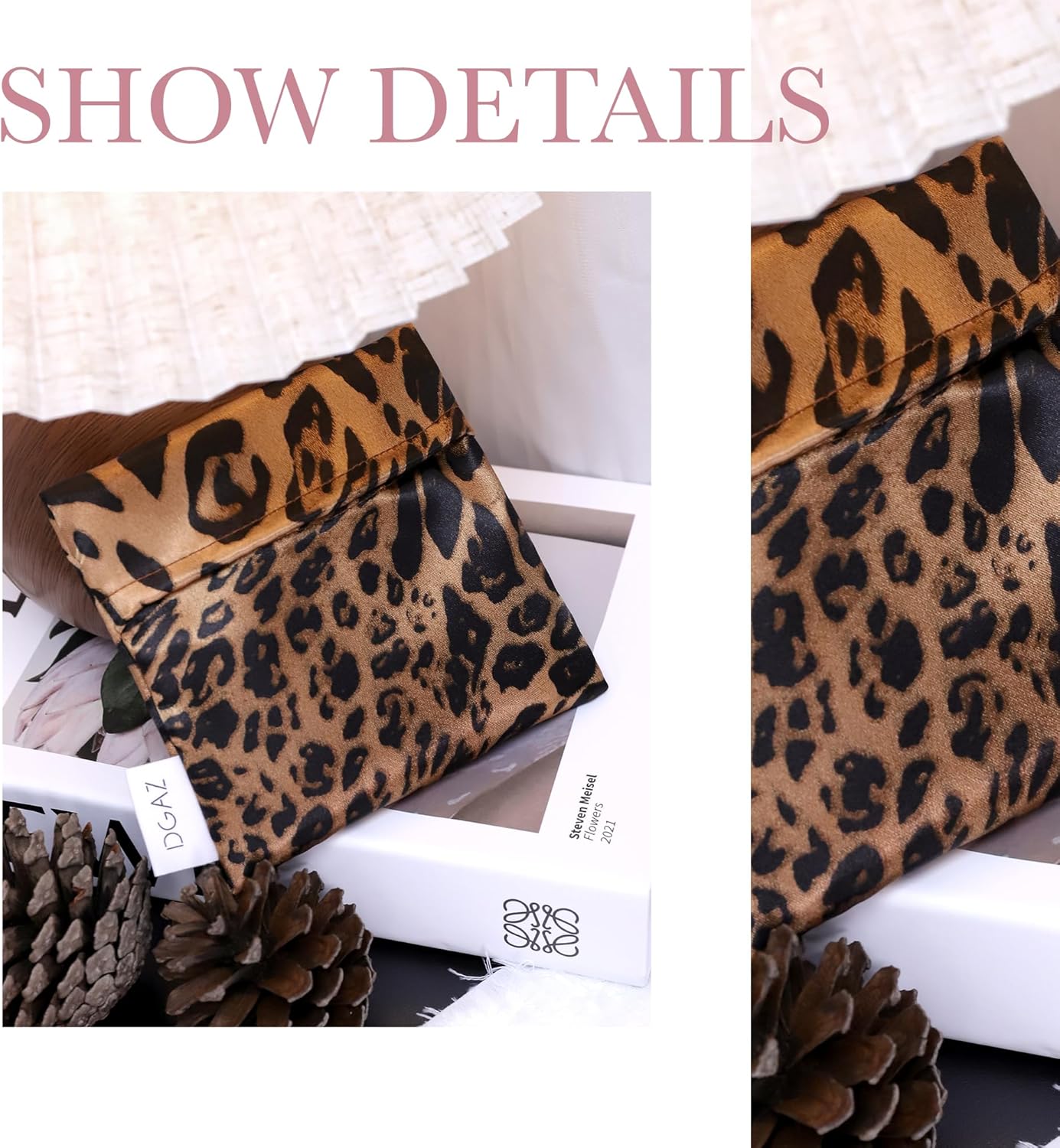 DGAZ Sanitary Napkin Storage Bag, Period Bag for Teen Aged Girls, Portable Period Bag for Panty Liners/Menstrual Cup/Small Tampons，Mini Makeup Bag for Purse(Leopard B)