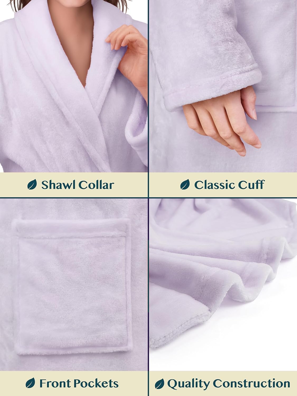 PAVILIA Womens Robe Fleece Plush Soft, Fluffy Fuzzy Cozy Warm Lightweight Bathrobe, Shower Spa House Long Robe for Women