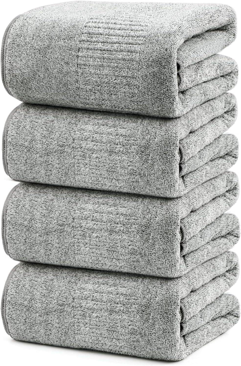 SEISSO Bath Towels Set of 4 Premium Bath Towels 35” x 63” Oversized Towels for Bathroom Quick Drying & Lightweight Bath Sheets Towels for Adults - Multipurpose Use as Bathroom,Shower (Grey)