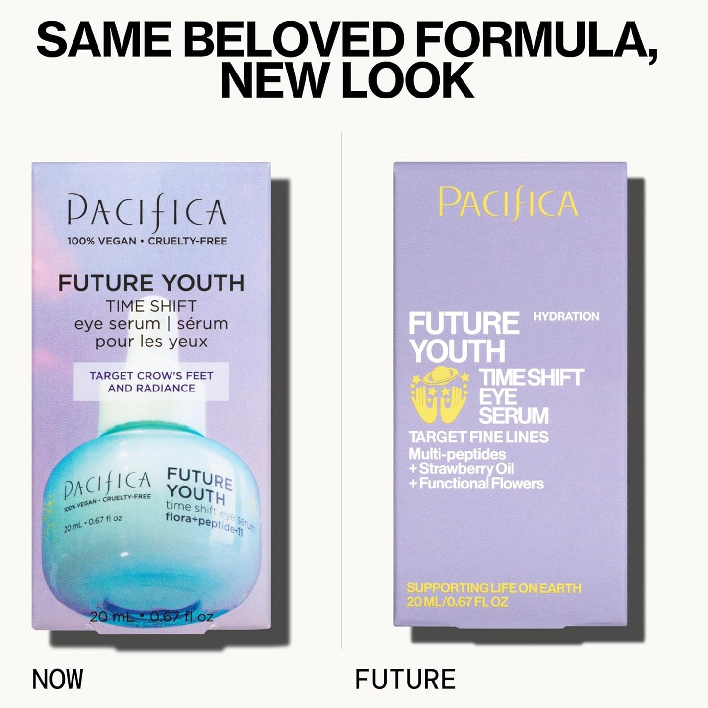 Pacifica Future Youth Time Shift Eye Serum – Peptide Eye Serum for Fine Lines & Dark Circles, Lifting & Firming Under Eye Treatment w/Flora + Peptide-11, Unscented Hydrating Gel for All Skin Types