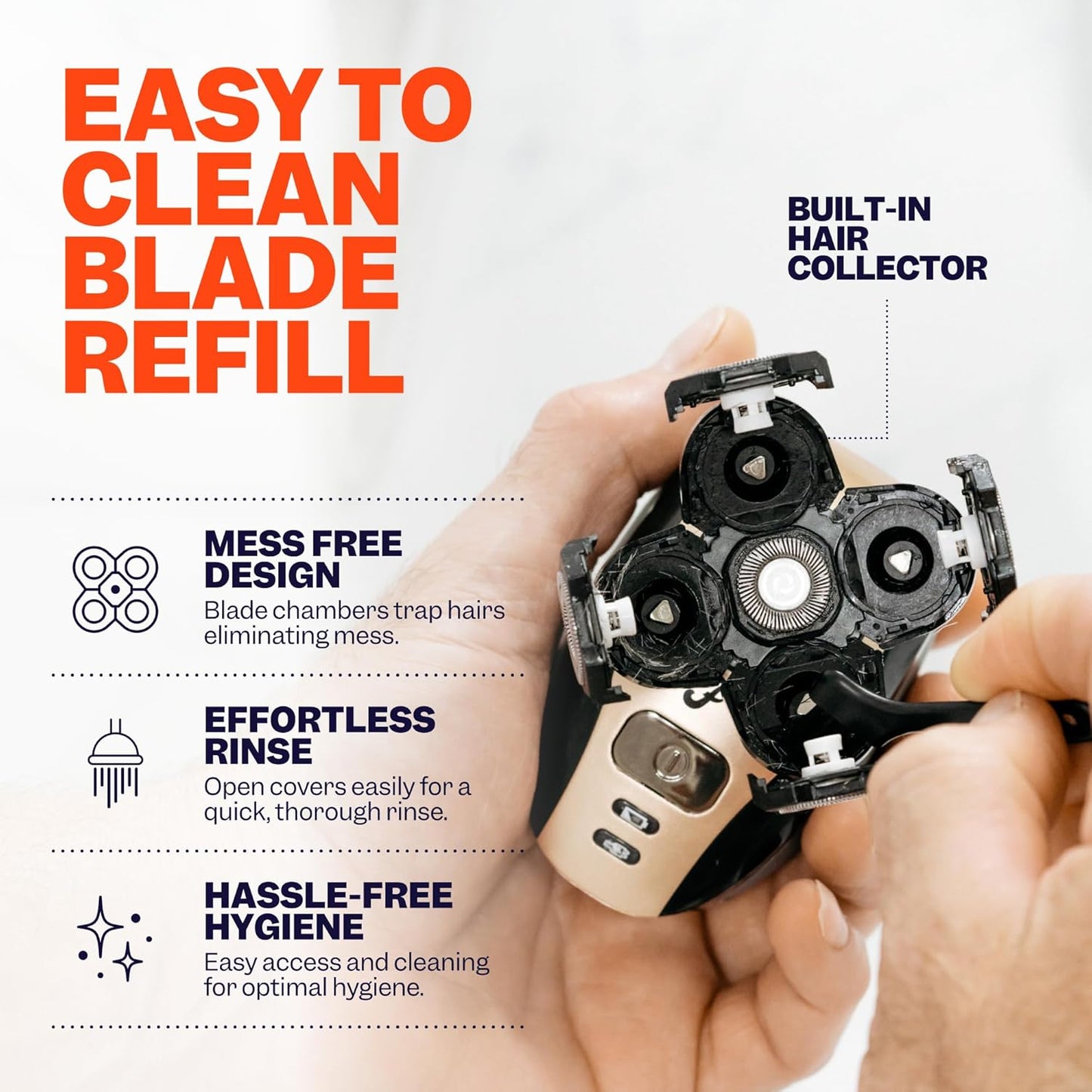 Freebird FlexSeries Official Blade 3 Pack Refills - No Irritation, Razor Bumps or Ingrown Hairs, Ultra-Sharp, Durable, ScalpSafe Design, QuickSnap Install, for 50 Shaves, Compatible with FlexSeries
