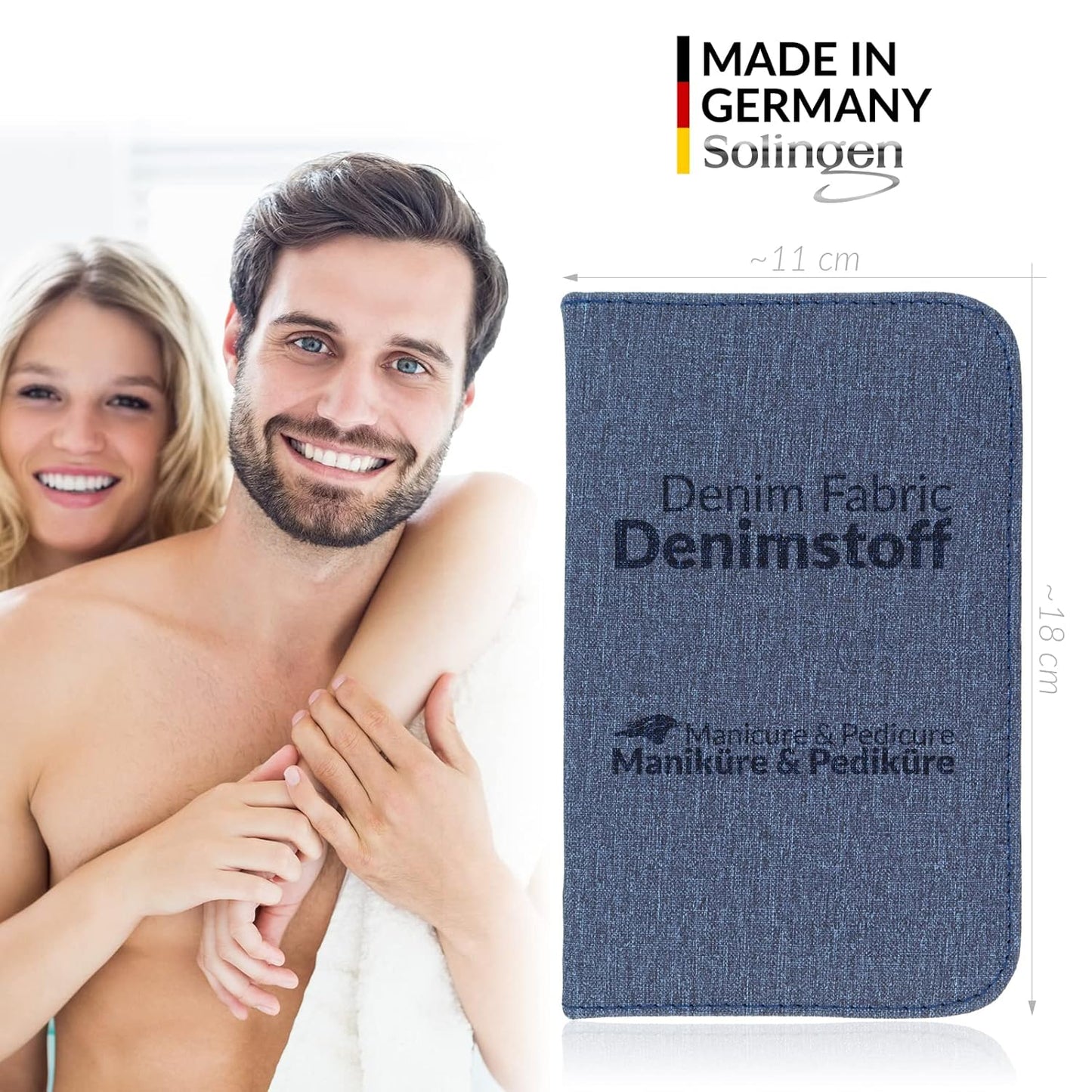 Manicure Set Women and Men – 12-Piece Professional Grooming Kit with Premium Tools, Artificial Leather Case, and exclusive Glass Nail File for Hand & Foot Care, German Quality