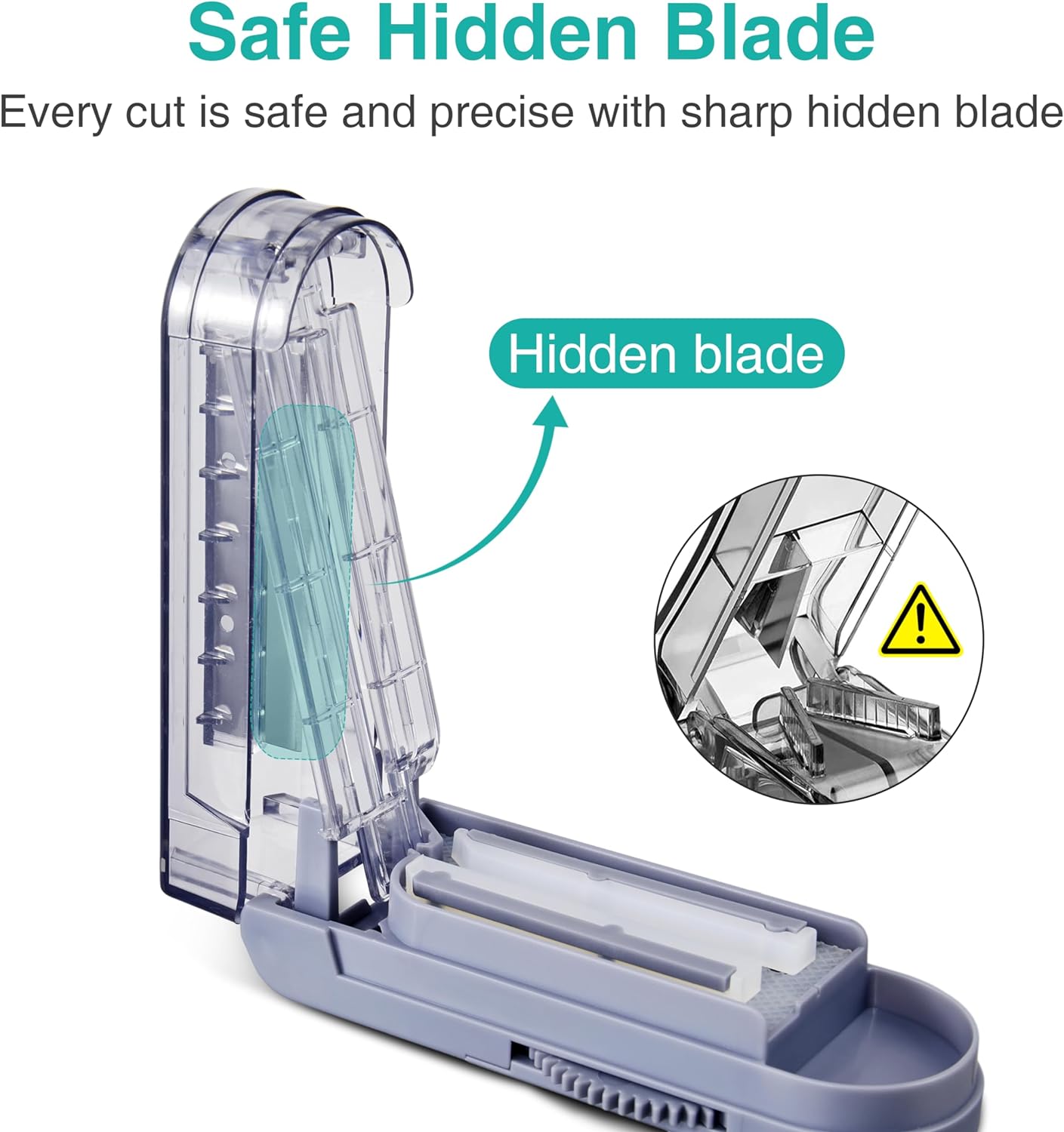 Fullicon Multiple Pill Cutter - Adjustable for Small Pills With Accurate Alignment, Stainless Steel Cutting Blade & Guard, Splitter With Free Brush & Box (Grey)